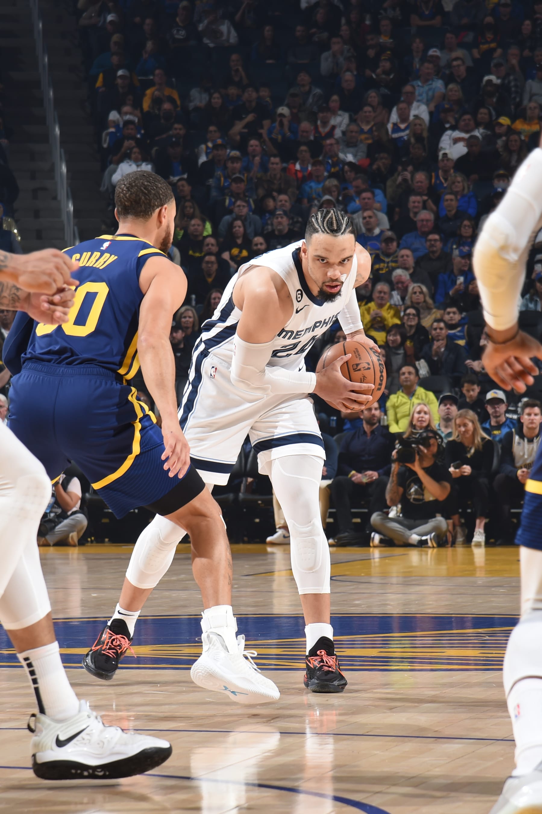 Stephen Curry and Dillon Brooks