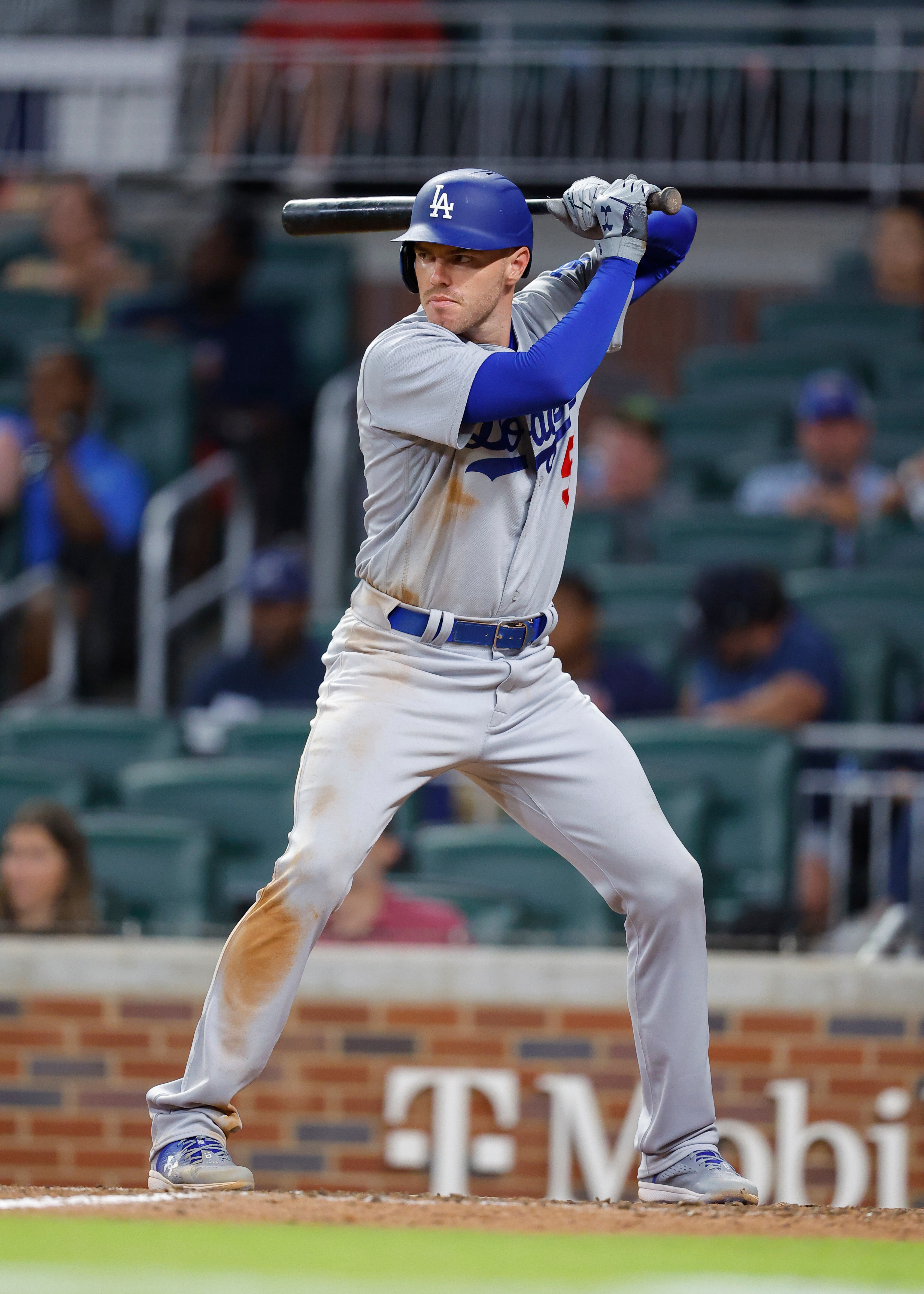 ATLANTA, GA - JUNE 24: Freddie Freeman #5 of the Los Angeles Dodgers bats during the ninth inning against the Atlanta Braves at Truist Park on June 24, 2022 in Atlanta, Georgia. (Photo by Todd Kirkland/Getty Images)