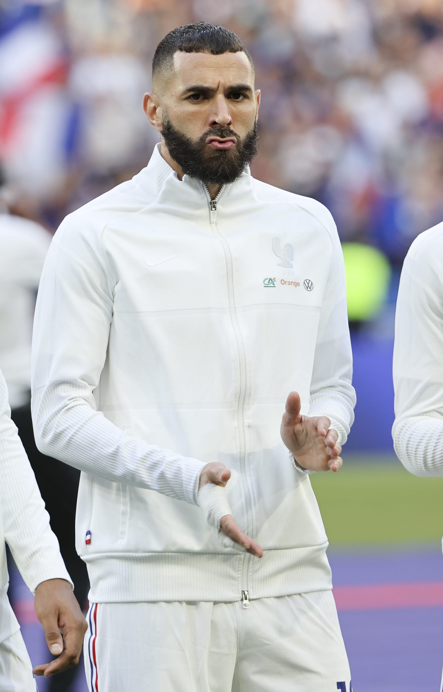 PARIS, FRANCE - JUNE 13: Karim Benzema of France during the UEFA Nations League League A Group 1 match between France and Croatia at Stade de France on June 13, 2022 in Saint-Denis near Paris, France. (Photo by John Berry/Getty Images)