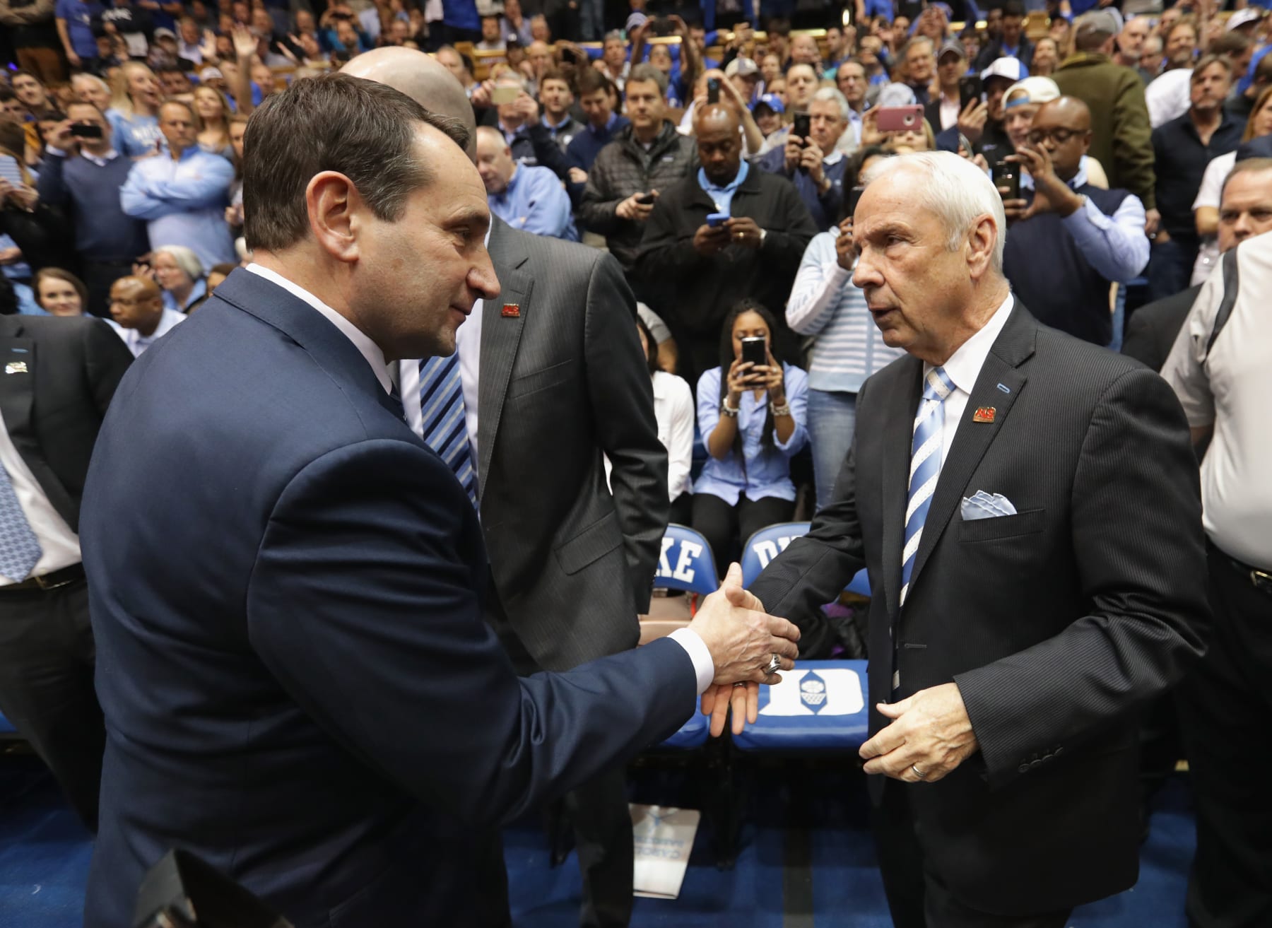Mike Krzyzewski and Roy Williams