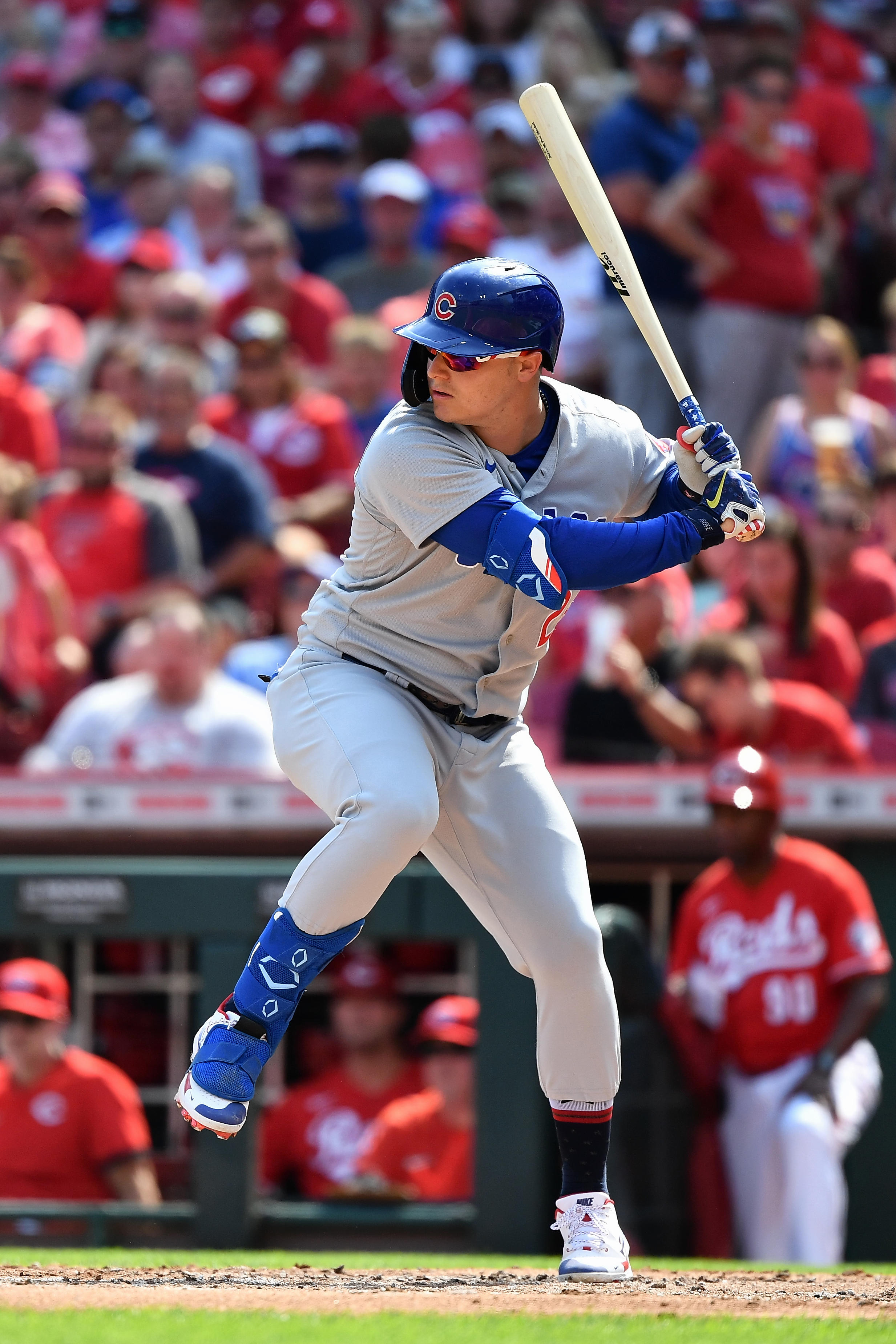 CINCINNATI, OH - JULY 3:  Joc Pederson #24 of the Chicago Cubs bats against the Cincinnati Reds at Great American Ball Park on July 3, 2021 in Cincinnati, Ohio.  (Photo by Jamie Sabau/Getty Images)