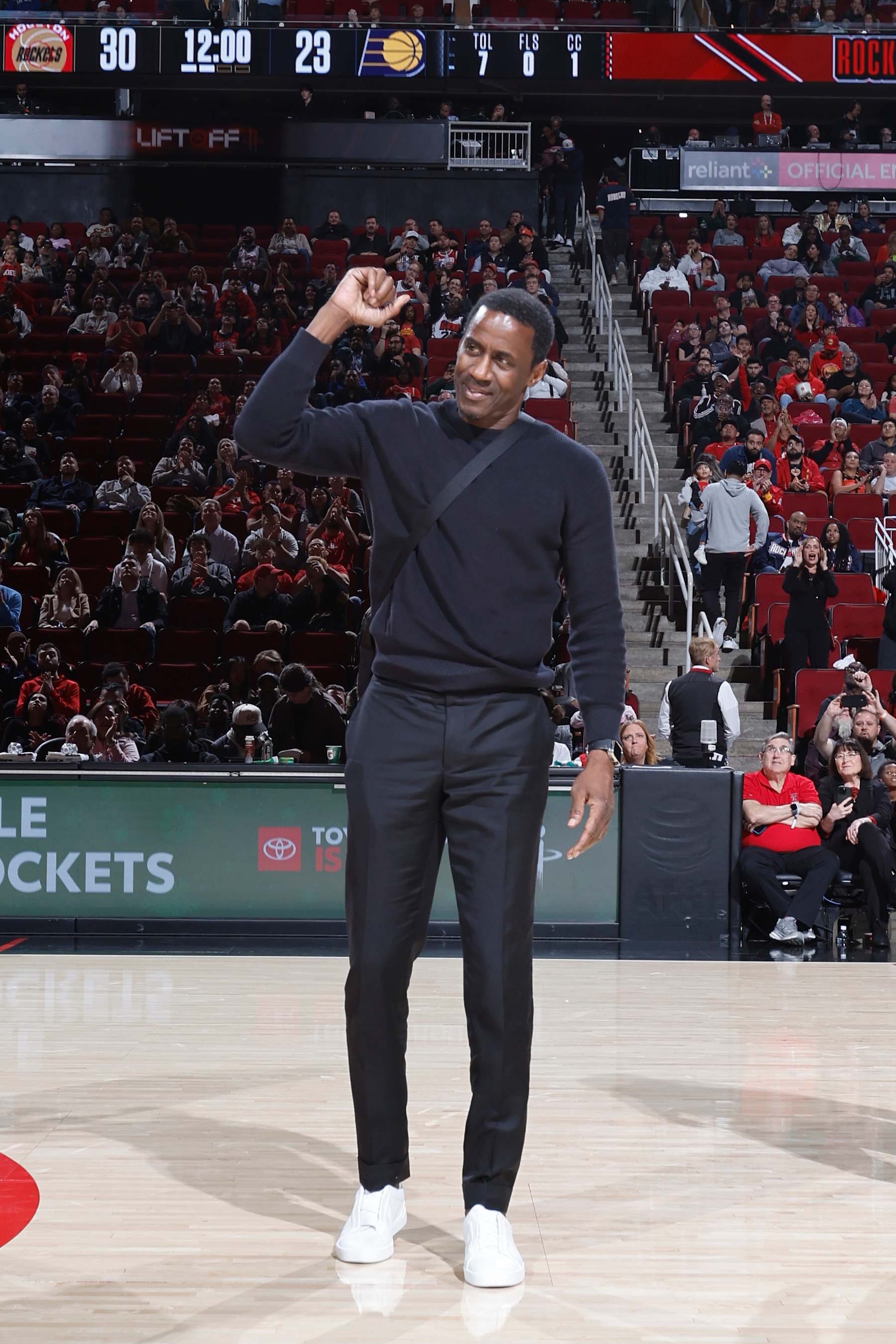 HOUSTON, TX - NOVEMBER 20:  Vernon Maxwell attends a game between the Indiana Pacers and the Houston Rockets on November 20, 2024 at the Toyota Center in Houston, Texas. NOTE TO USER: User expressly acknowledges and agrees that, by downloading and or using this photograph, User is consenting to the terms and conditions of the Getty Images License Agreement. Mandatory Copyright Notice: Copyright 2024 NBAE (Photo by Logan Riely/NBAE via Getty Images)