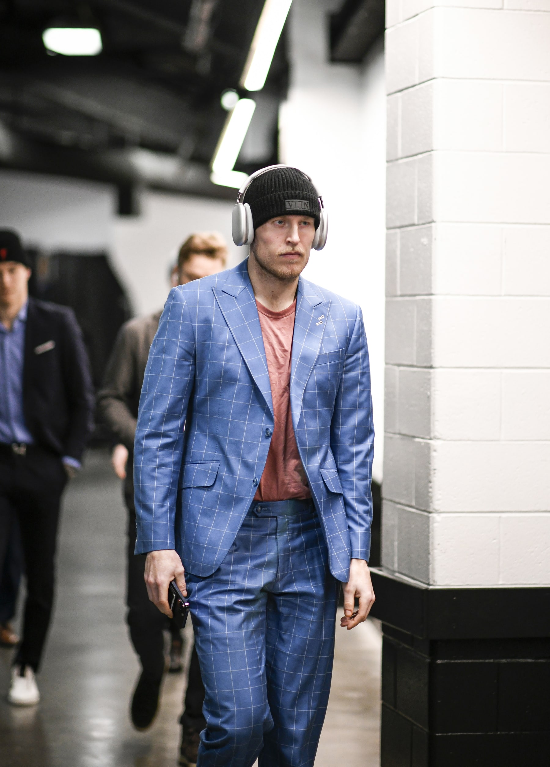 BOSTON, MASSACHUSETTS - DECEMBER 17: Patrik Laine #29 of the Columbus Blue Jackets arrives before the Boston Bruins and Columbus Blue Jackets game at TD Garden on December 17, 2022 in Boston, Massachusetts. (Photo by China Wong/NHLI via Getty Images)