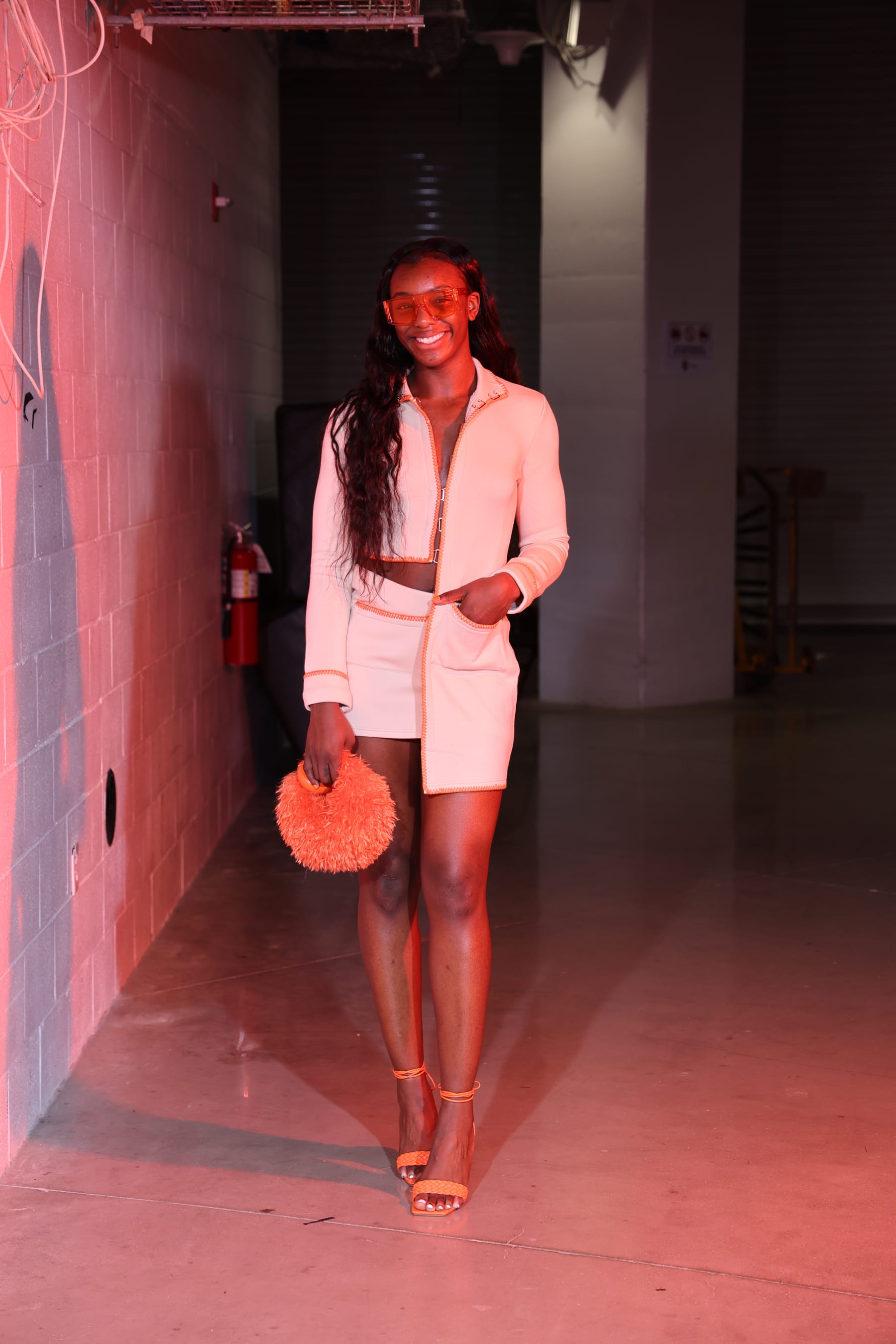CHICAGO, IL -  JULY 13: Michaela Onyenwere #12 of the Chicago Sky arrives to the arena before the game against the New York Liberty on July 13, 2024 at the Wintrust Arena in Chicago, IL. NOTE TO USER: User expressly acknowledges and agrees that, by downloading and or using this photograph, User is consenting to the terms and conditions of the Getty Images License Agreement. Mandatory Copyright Notice: Copyright 2024 NBAE (Photo by Jeff Haynes/NBAE via Getty Images)