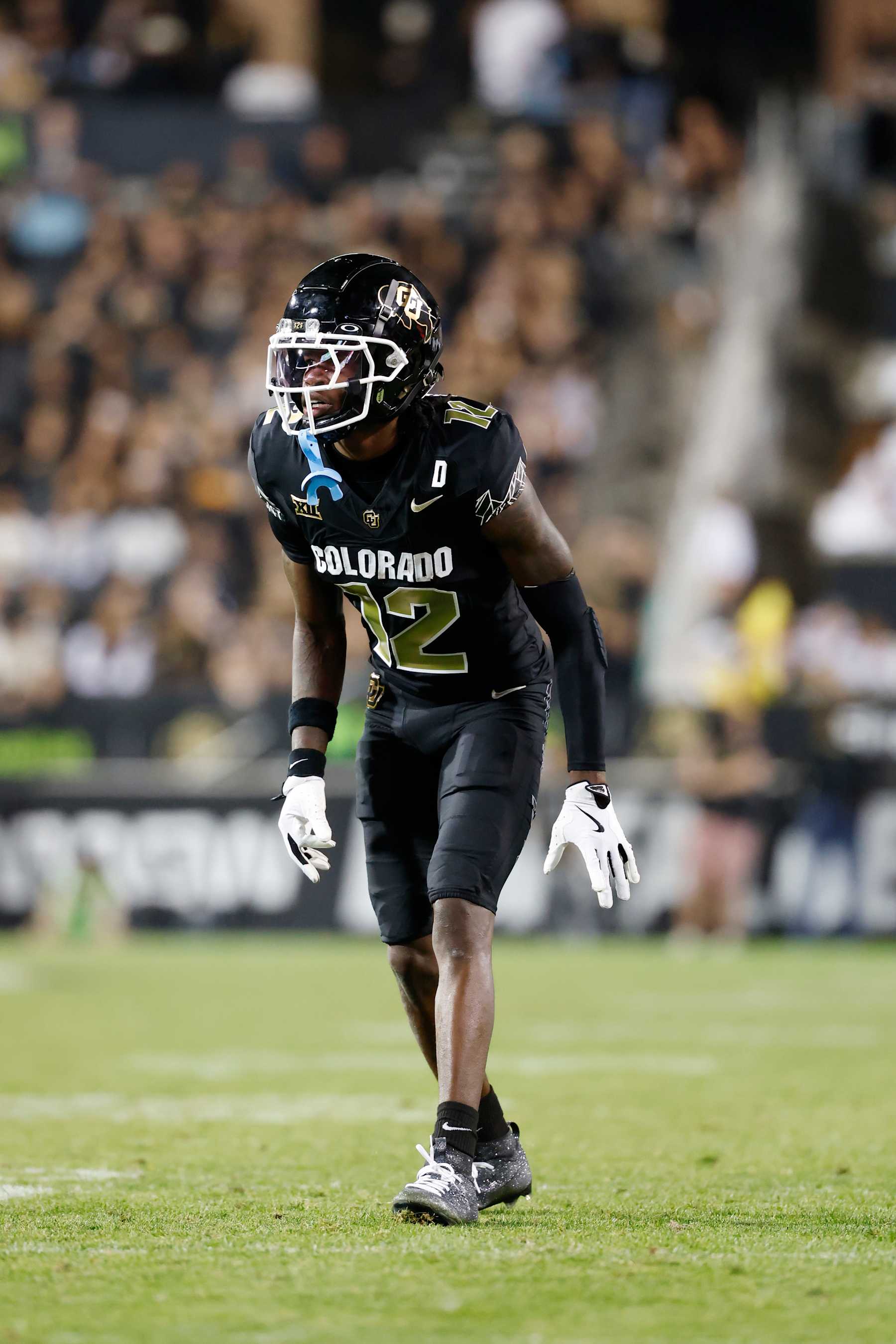 BOULDER, CO - AUGUST 29: Colorado Buffaloes cornerback Travis Hunter (12) lines up on defense during a college football game against the North Dakota State Bison on August 29, 2024 at Folsom Field in Boulder, Colorado. (Photo by Joe Robbins/Icon Sportswire via Getty Images)