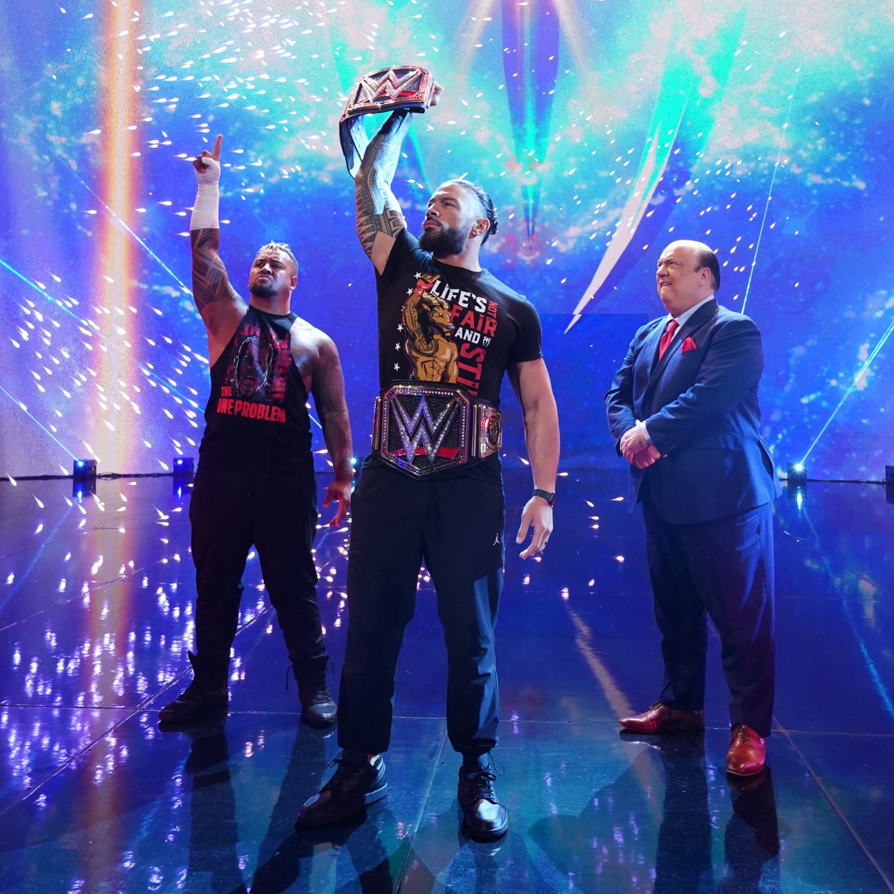 The Bloodline's Roman Reigns and Solo Sikoa appeared on the KO Show Friday night.