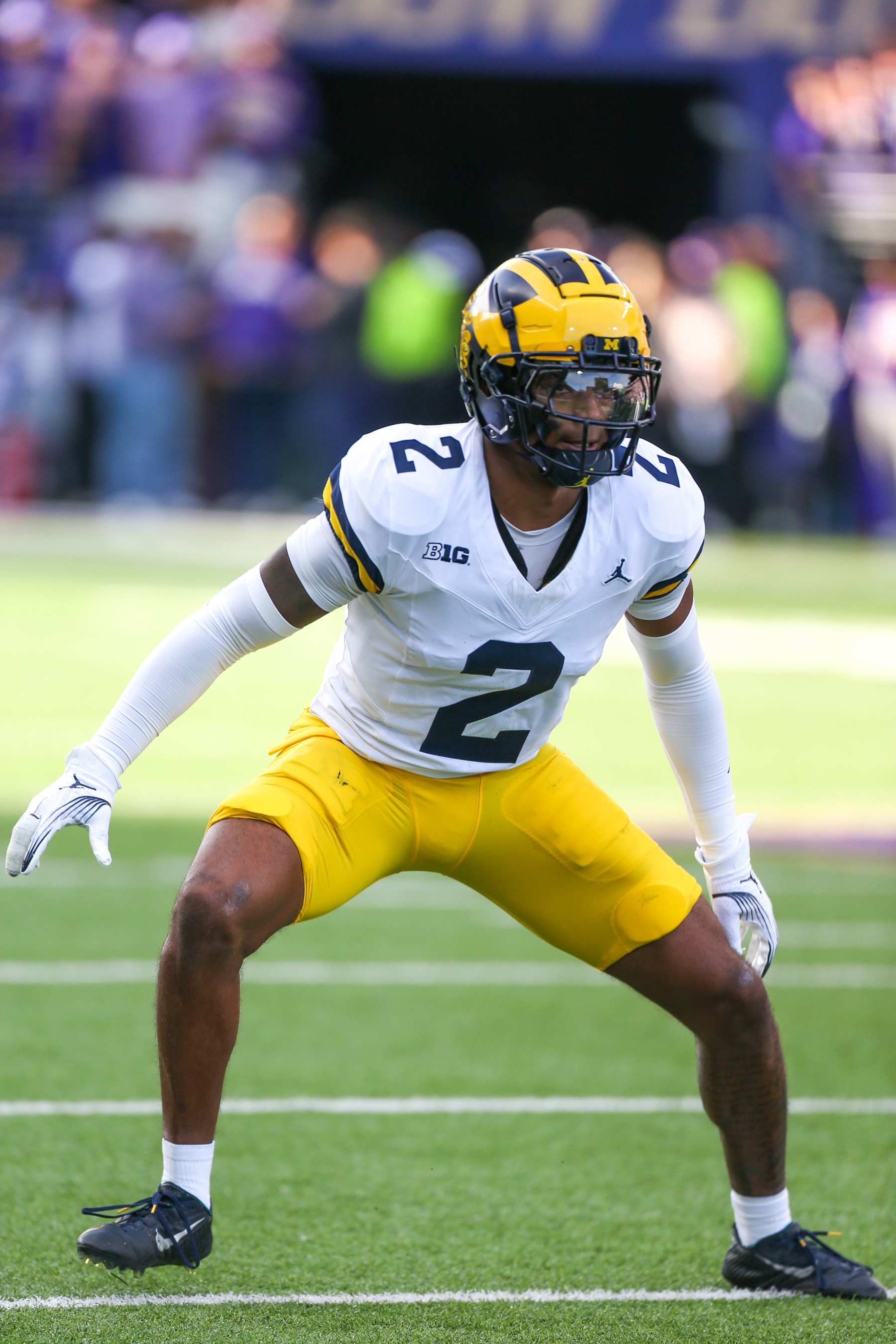 SEATTLE, WA - OCTOBER 05:  Michigan #3 (DB) Will Johnson during a college football game between the Michigan Wolverines and the Washington Huskies on October 05, 2024, at Alaska Airlines Field at Husky Stadium in Seattle, WA. (Photo by Jesse Beals/Icon Sportswire via Getty Images)