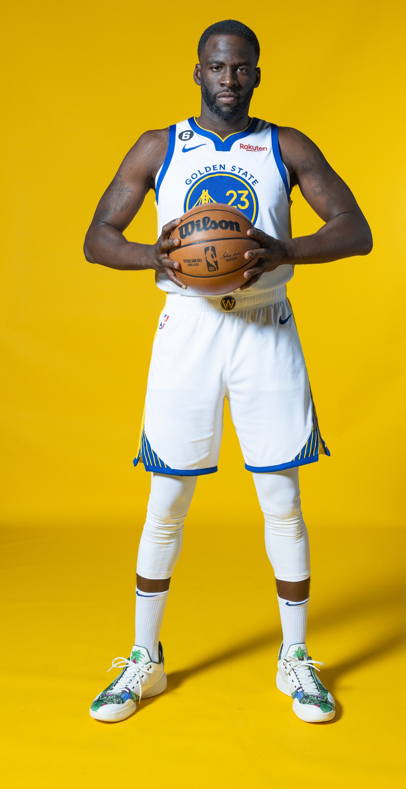 SAN FRANCISCO, CA - SEPTEMBER 25: Draymond Green #23 of the Golden State Warriors poses for a portrait during 2022 NBA Media Day September 25, 2022 at Chase Center in San Francisco, California. NOTE TO USER: User expressly acknowledges and agrees that, by downloading and or using this photograph, user is consenting to the terms and conditions of Getty Images License Agreement. Mandatory Copyright Notice: Copyright 2022 NBAE (Photo by Atiba Jefferson/NBAE via Getty Images)
