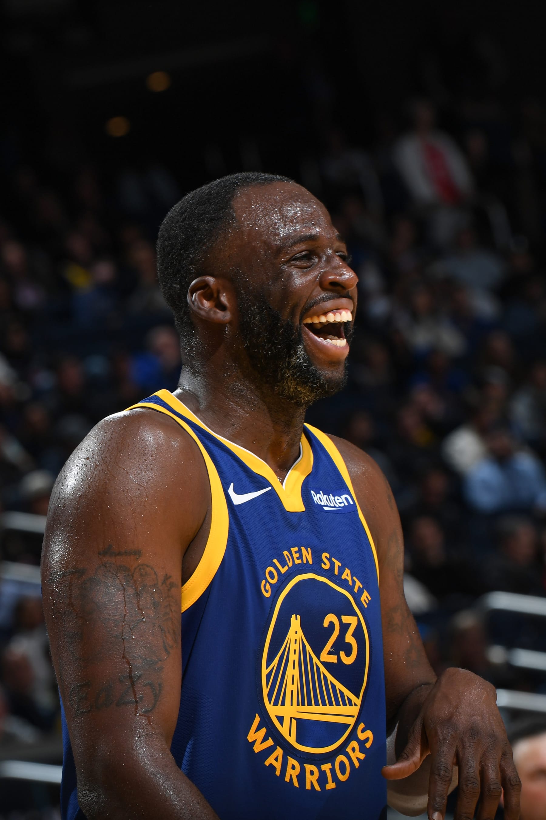 SAN FRANCISCO, CA - NOVEMBER 30:  Draymond Green #23 of the Golden State Warriors looks on during the game  on November 30, 2023 at Chase Center in San Francisco, California. NOTE TO USER: User expressly acknowledges and agrees that, by downloading and or using this photograph, user is consenting to the terms and conditions of Getty Images License Agreement. Mandatory Copyright Notice: Copyright 2023 NBAE (Photo by Noah Graham/NBAE via Getty Images)