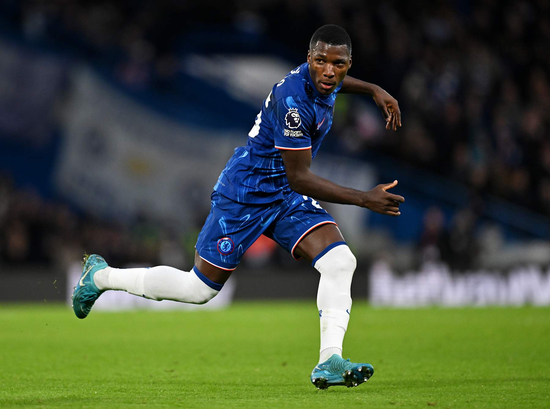 LONDON, ENGLAND - DECEMBER 26: Moises Caicedo of Chelsea looks on during the Premier League match between Chelsea FC and Fulham FC at Stamford Bridge on December 26, 2024 in London, England. (Photo by Darren Walsh/Chelsea FC via Getty Images)