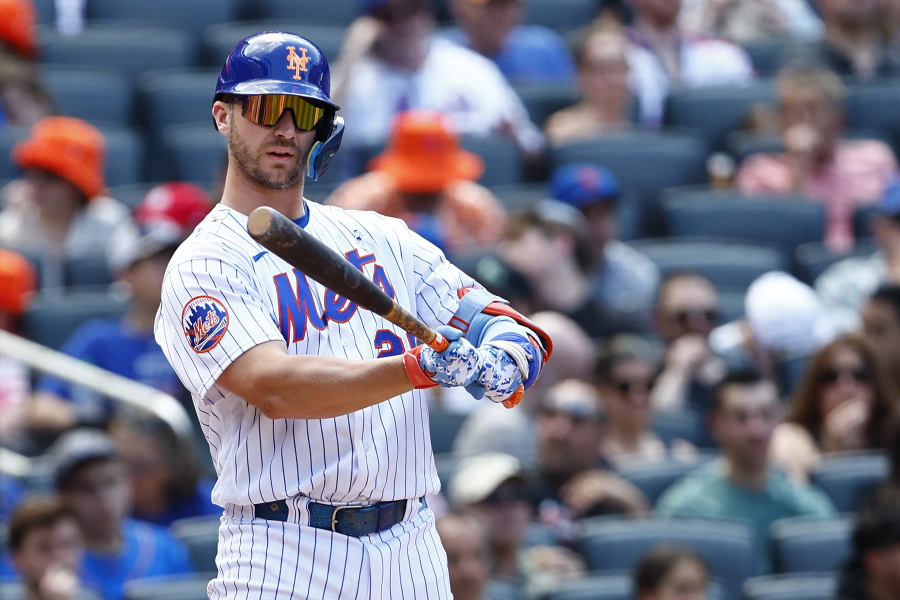 NEW YORK, NEW YORK - JUNE 18: Pete Alonso #20 of the New York Mets in action against the St. Louis Cardinals during a game at Citi Field on June 18, 2023 in New York City. (Photo by Rich Schultz/Getty Images)