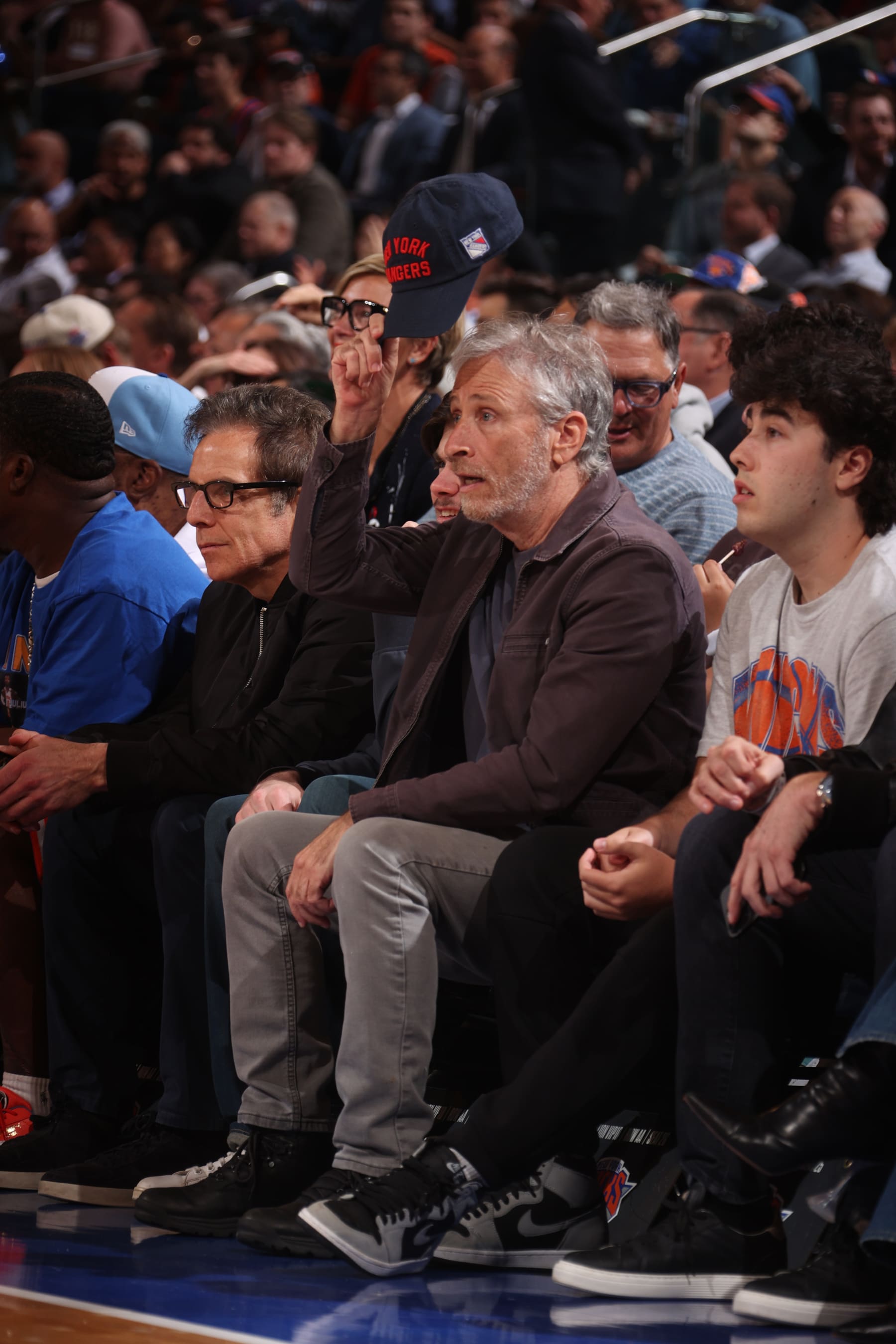 NEW YORK, NY - APRIL 30: John Stewart attends the game between the Philadelphia 76ers and the New York Knicks during Round 1 Game 5 of the 2024 NBA Playoffs on April 30, 2024 at Madison Square Garden in New York City, New York.  NOTE TO USER: User expressly acknowledges and agrees that, by downloading and or using this photograph, User is consenting to the terms and conditions of the Getty Images License Agreement. Mandatory Copyright Notice: Copyright 2024 NBAE  (Photo by Nathaniel S. Butler/NBAE via Getty Images)