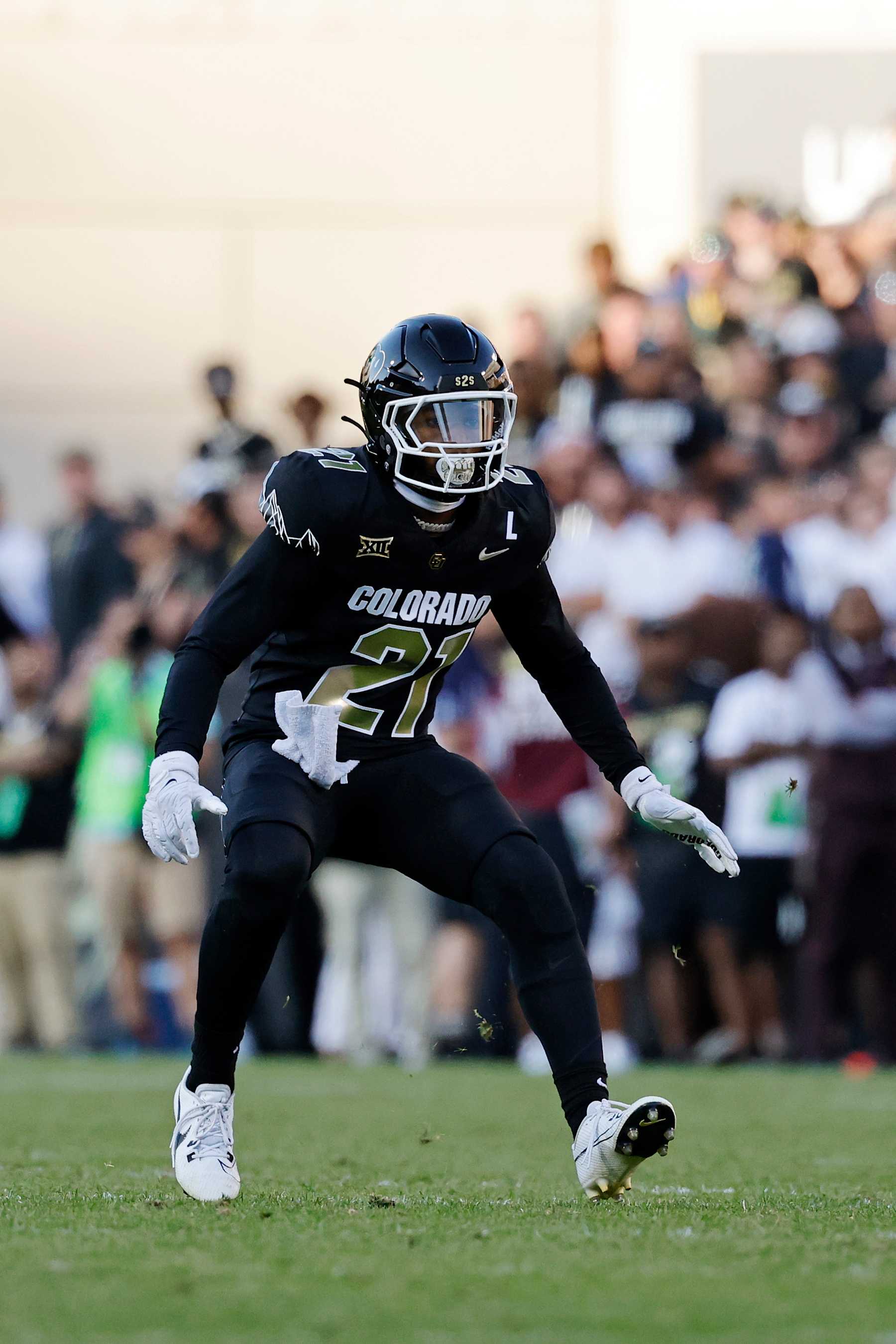 BOULDER, CO - AUGUST 29: Colorado Buffaloes safety Shilo Sanders (21) pursues a play on defense during a college football game against the North Dakota State Bison on August 29, 2024 at Folsom Field in Boulder, Colorado. (Photo by Joe Robbins/Icon Sportswire via Getty Images)