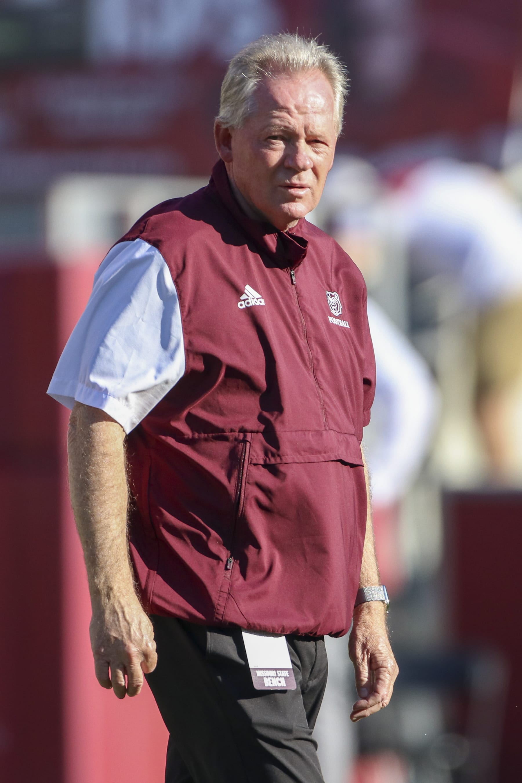 FAYETTEVILLE, AR - SEPTEMBER 17: Missouri State Bears head coach Bobby Petrino before the college football game between the Missouri State Bears and Arkansas Razorbacks on September 17, 2022, at Donald W. Reynolds Razorback Stadium in Fayetteville, Arkansas. (Photo by Andy Altenburger/Icon Sportswire via Getty Images)