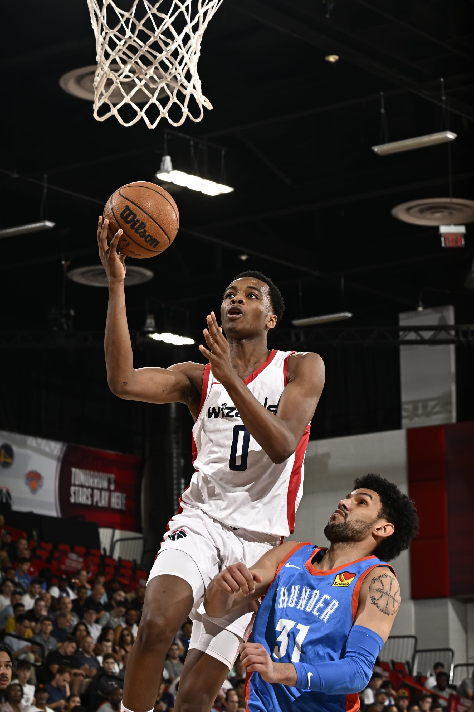 LAS VEGAS, NV - JULY 14: Bilal Coulibaly #0 of the Washington Wizards shoots the ball during the 2023 NBA Las Vegas Summer League on July 14, 2023 at the Cox Pavilion in Las Vegas, Nevada. NOTE TO USER: User expressly acknowledges and agrees that, by downloading and or using this photograph, User is consenting to the terms and conditions of the Getty Images License Agreement. Mandatory Copyright Notice: Copyright 2023 NBAE (Photo by David Dow/NBAE via Getty Images)