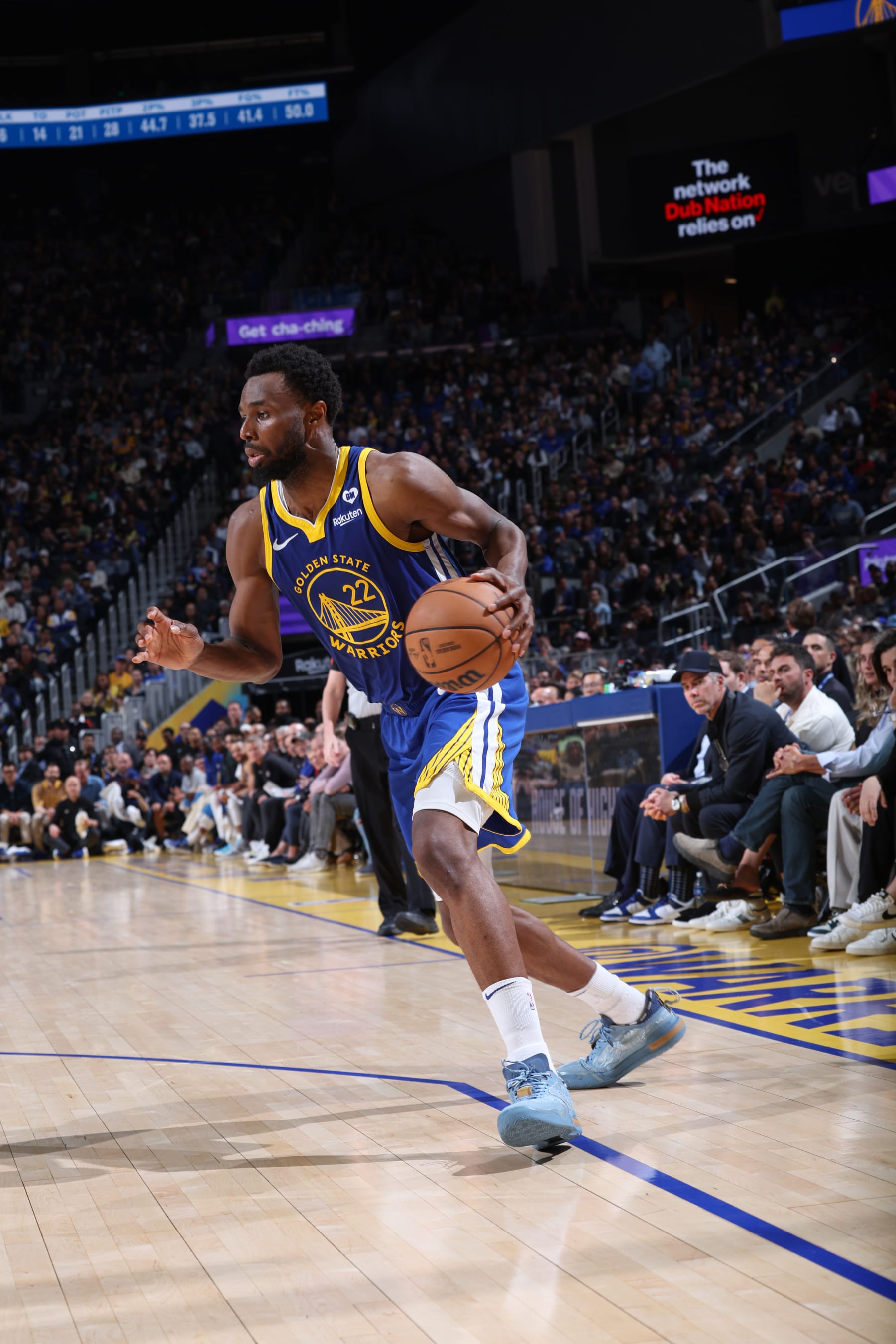 SAN FRANCISCO, CA - APRIL 2:  Andrew Wiggins #22 of the Golden State Warriors goes to the basket during the game on April 2, 2024 at Chase Center in San Francisco, California. NOTE TO USER: User expressly acknowledges and agrees that, by downloading and or using this photograph, user is consenting to the terms and conditions of Getty Images License Agreement. Mandatory Copyright Notice: Copyright 2024 NBAE (Photo by Jeff Haynes/NBAE via Getty Images)