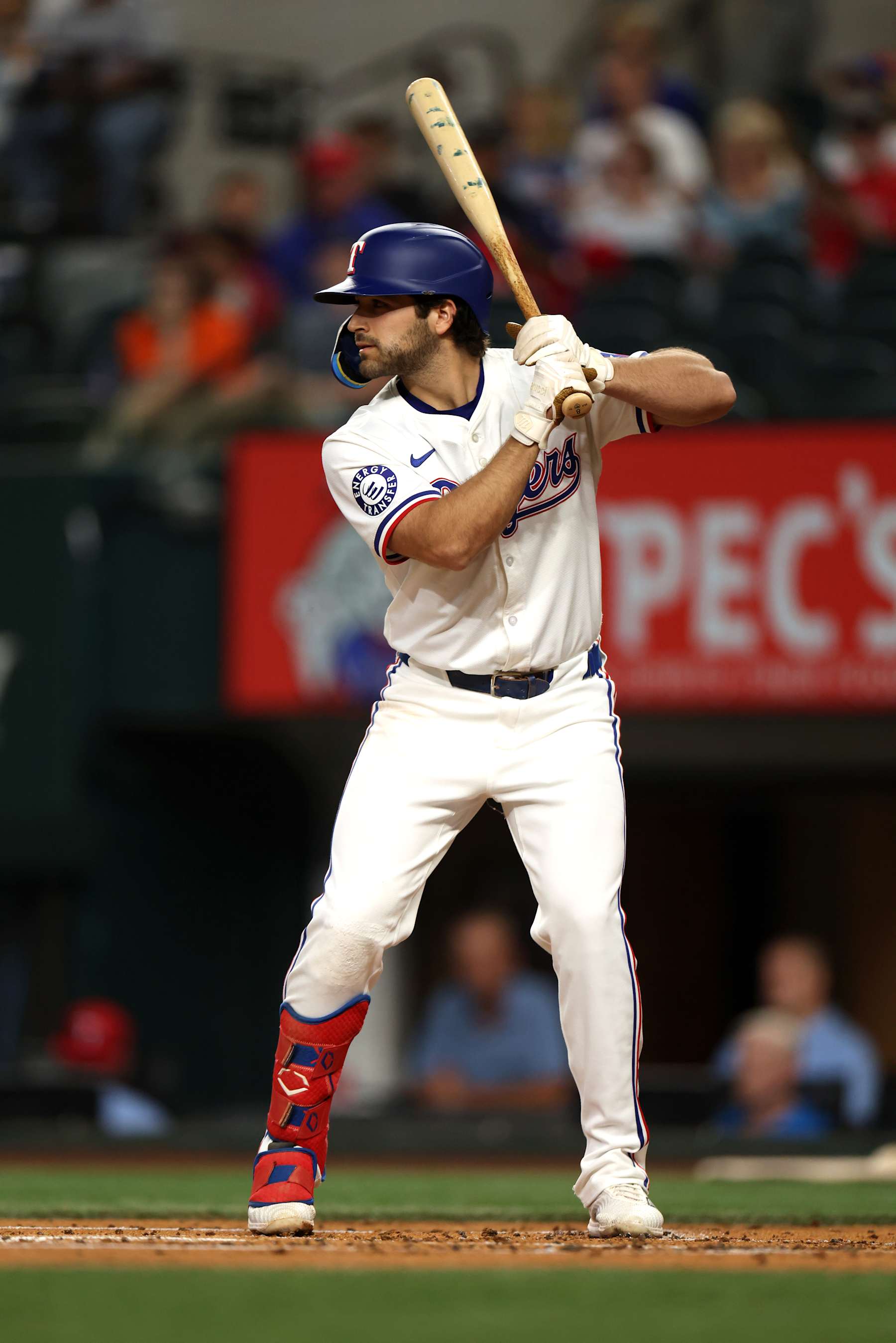 ARLINGTON, TX - SEPTEMBER 2: Josh Smith #8 of the Texas Rangers bats against the New York Yankees at Globe Life Field on September 2, 2024 in Arlington, Texas. (Photo by Ron Jenkins/Getty Images)