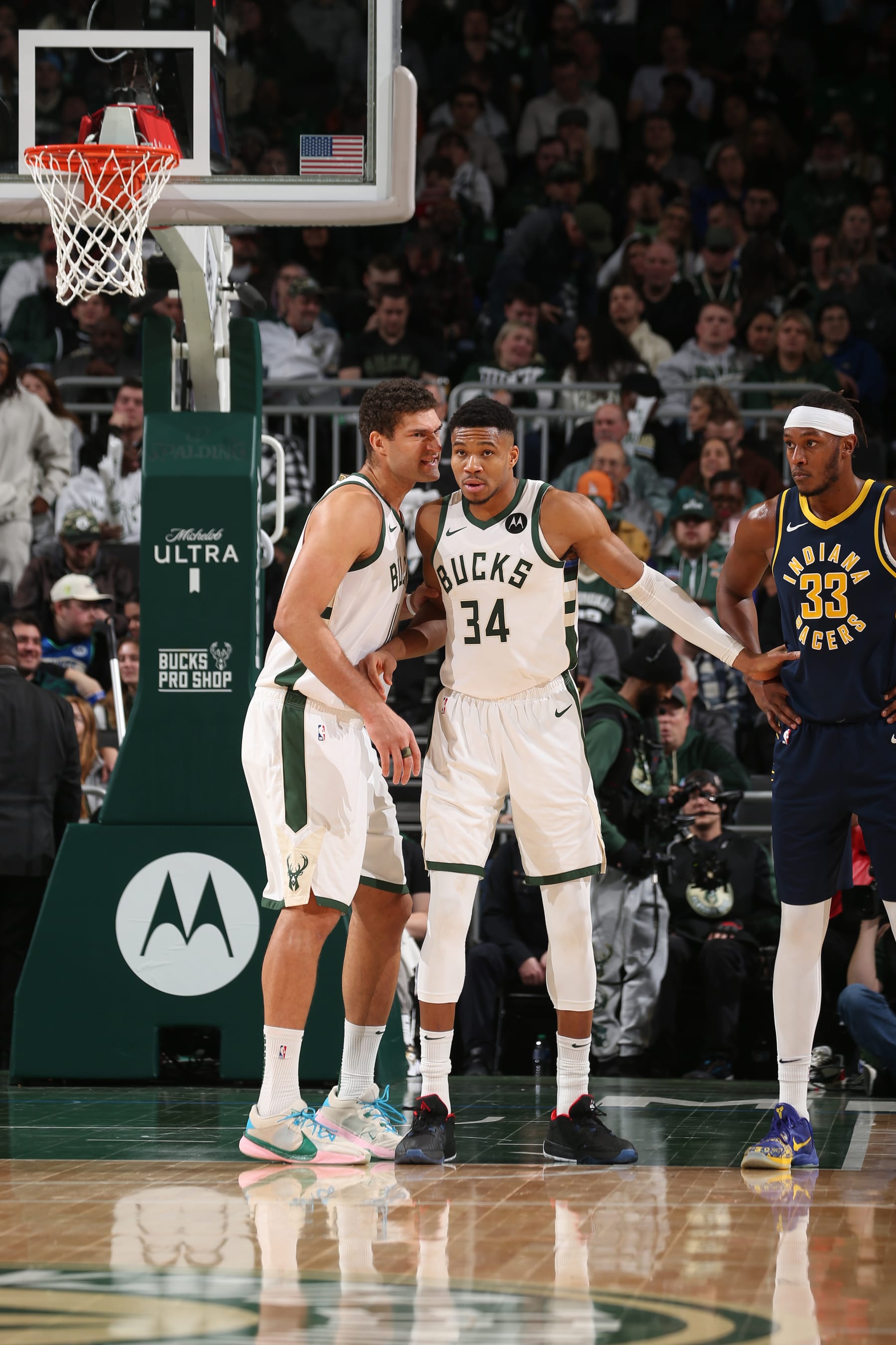 Brook Lopez and Giannis Antetokounmpo