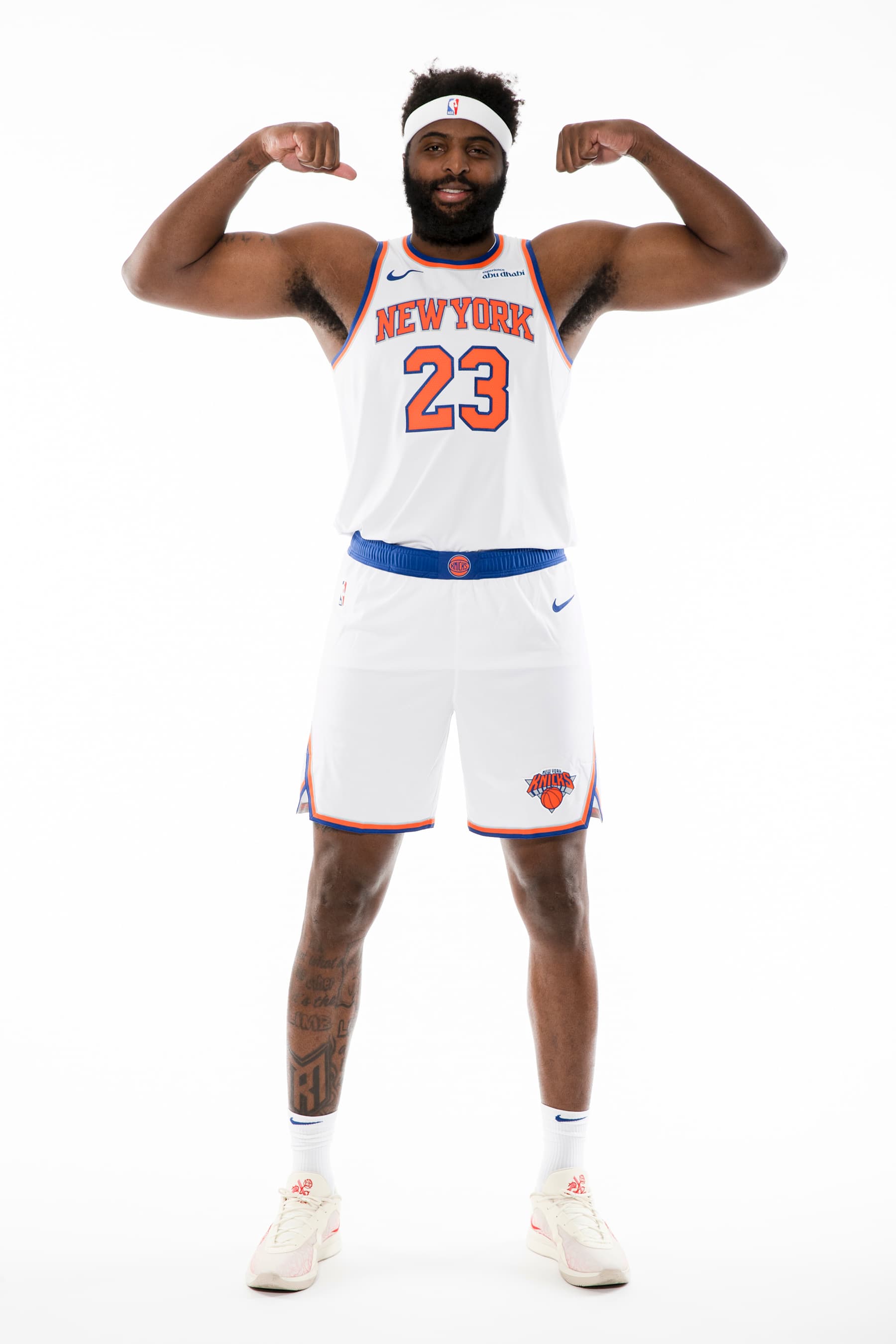 TARRYTOWN, NY - NOVEMBER 16: Mitchell Robinson #23 of the New York Knicks poses for a portrait during at The New York Knicks Training Center on November 16, 2024 in Tarrytown, New York. NOTE TO USER: User expressly acknowledges and agrees that, by downloading and/or using this photograph, user is consenting to the terms and conditions of the Getty Images License Agreement. Mandatory Copyright Notice: Copyright 2024 NBAE (Photo by Nathaniel S. Butler/NBAE via Getty Images)