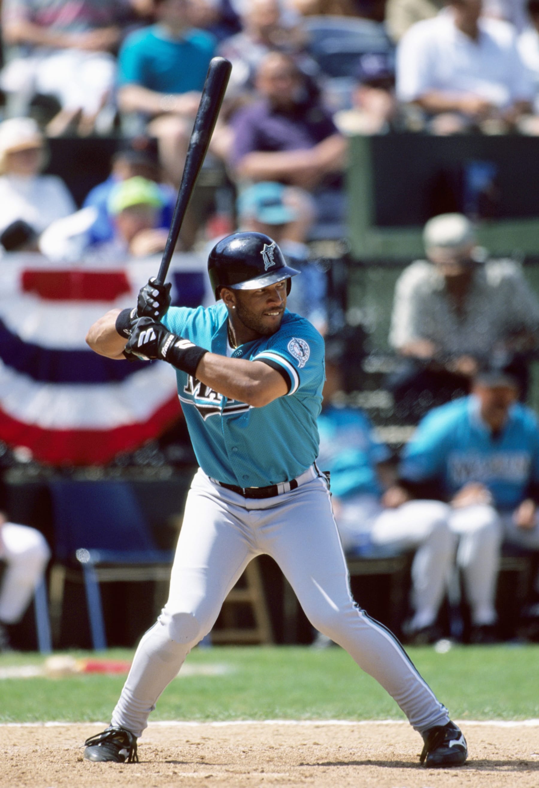 FT. LAUDERDALE, FL - MARCH 1996: Gary Sheffield #10 of the Florida Marlins batting against the Baltimore Orioles in March 1996 in Ft. Lauderdale, Florida. (Photo by Ronald C. Modra/Getty Images)