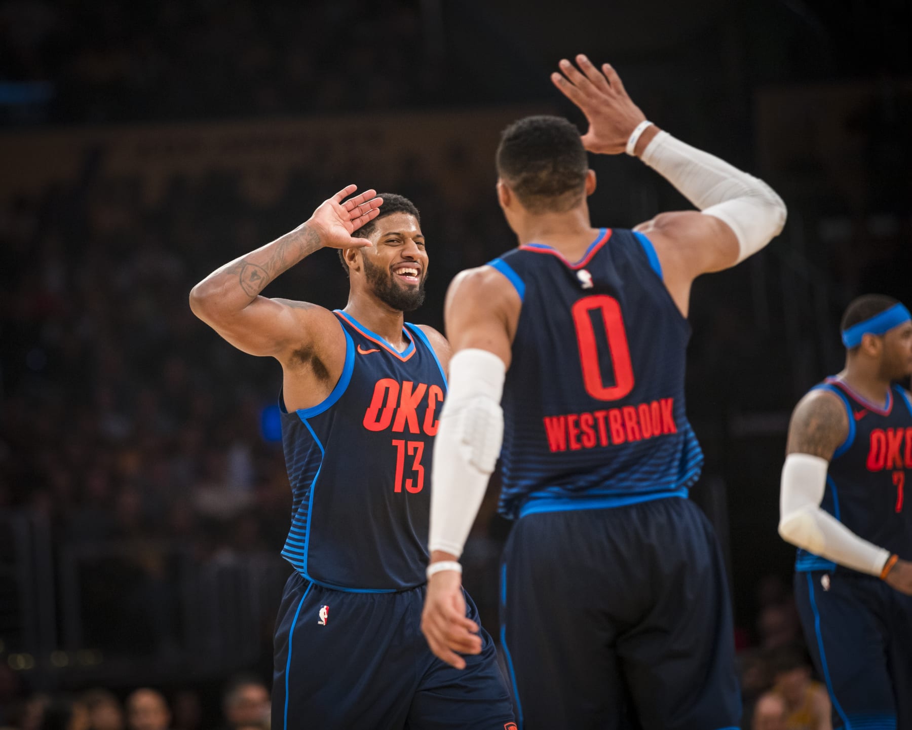 Paul George and Russell Westbrook