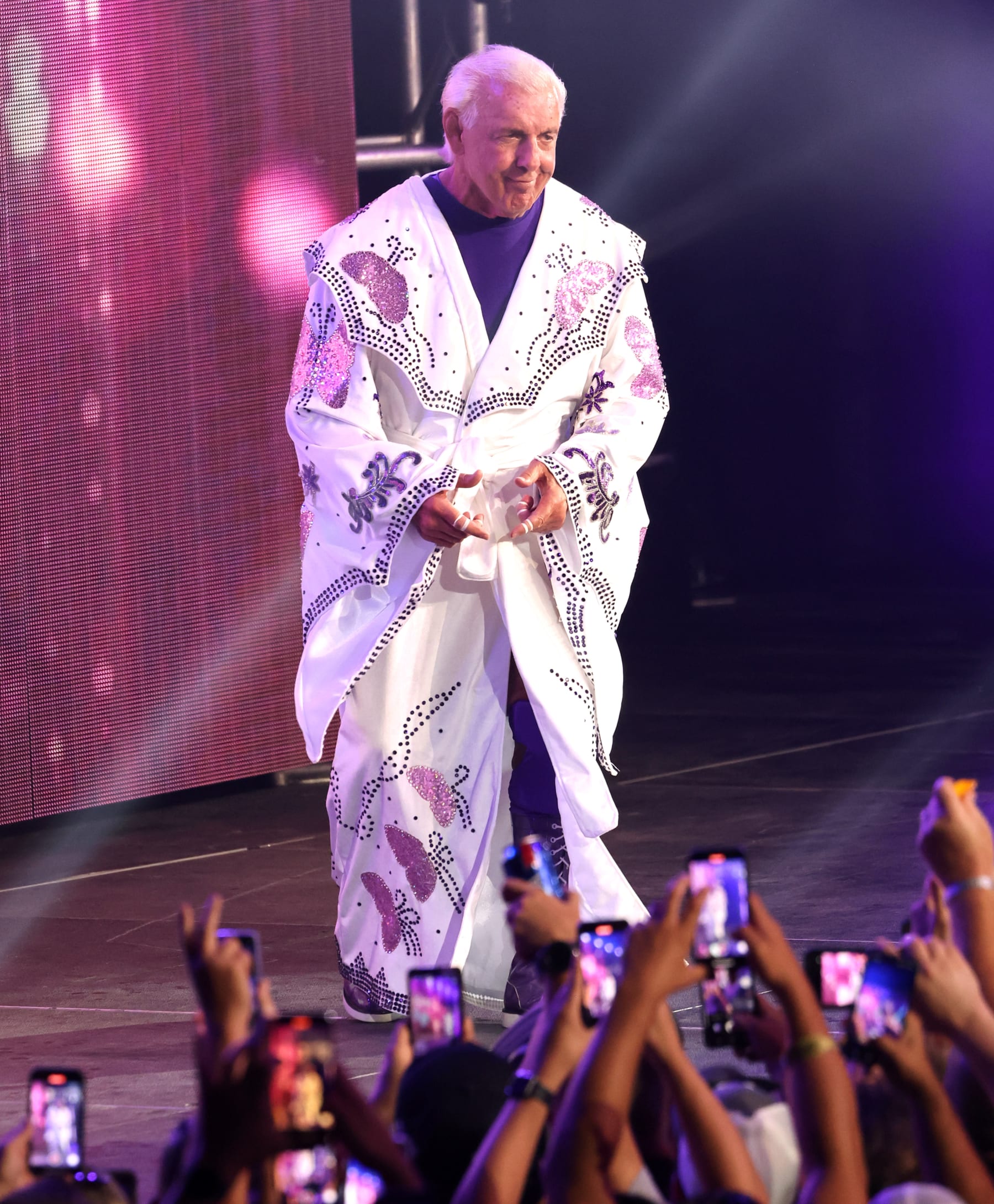 NASHVILLE, TENNESSEE - JULY 31: Wrestler Ric Flair is seen at Nashville Municipal Auditorium on July 31, 2022 in Nashville, Tennessee. (Photo by Jason Kempin/Getty Images)