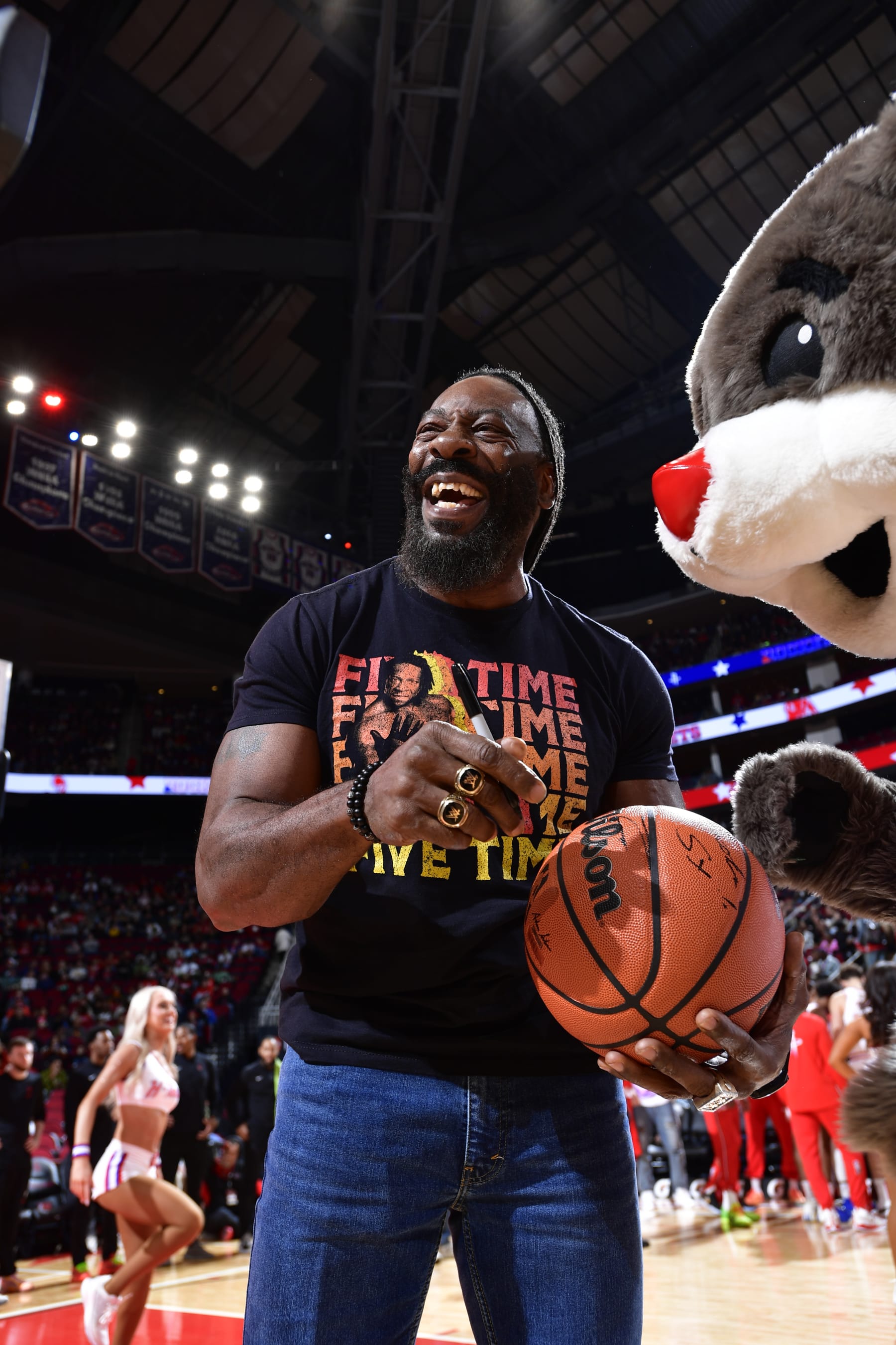 HOUSTON, TX - DECEMBER 26:  WWE Superstar Booker T attends the game between the Indiana Pacers and Houston Rockets on December 26, 2023 at the Toyota Center in Houston, Texas. NOTE TO USER: User expressly acknowledges and agrees that, by downloading and or using this photograph, User is consenting to the terms and conditions of the Getty Images License Agreement. Mandatory Copyright Notice: Copyright 2023 NBAE (Photo by Logan Riely/NBAE via Getty Images)