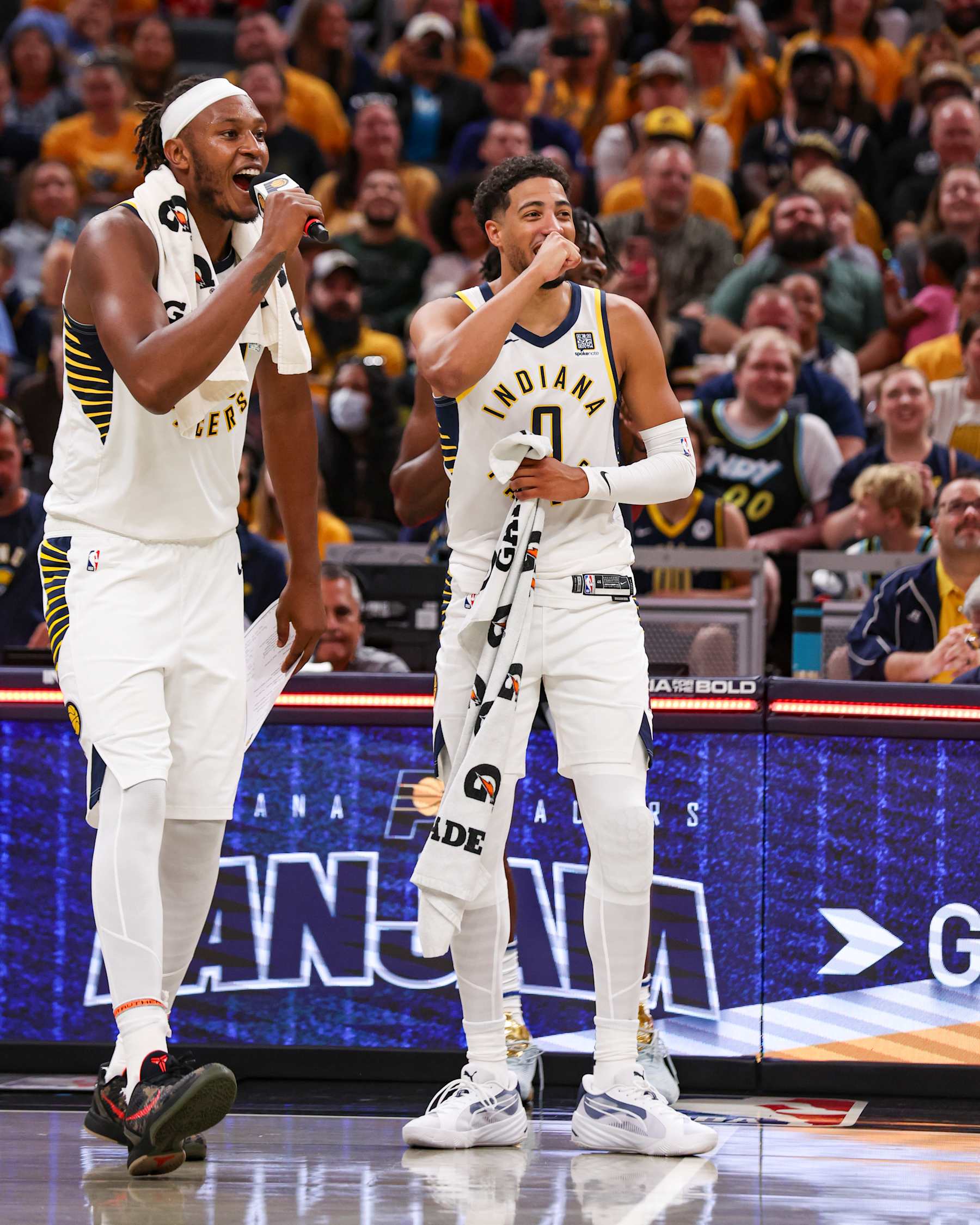 Myles Turner and Tyrese Haliburton