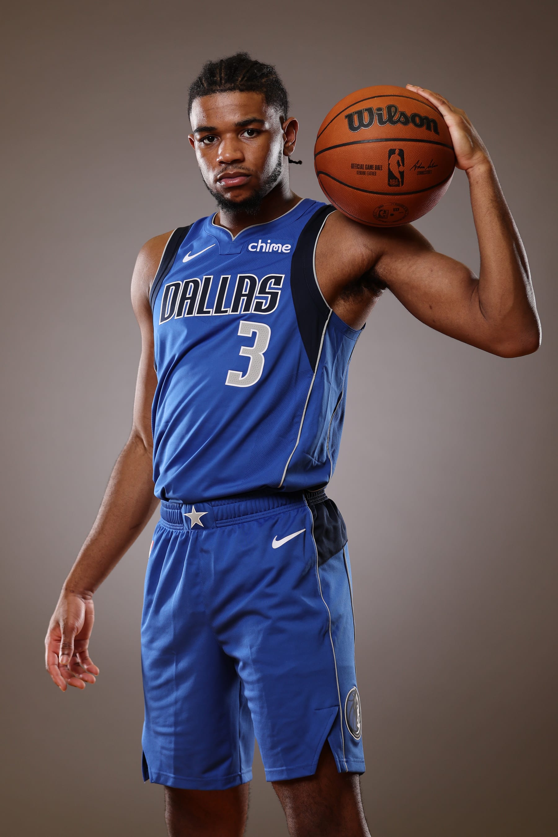 LAS VEGAS, NEVADA - JULY 15: Jaden Hardy #3 of Dallas Mavericks poses during the 2022 NBA Rookie Portraits at UNLV on July 15, 2022 in Las Vegas, Nevada. NOTE TO USER: User expressly acknowledges and agrees that, by downloading and/or using this photograph, User is consenting to the terms and conditions of the Getty Images License Agreement. (Photo by Gregory Shamus/Getty Images)