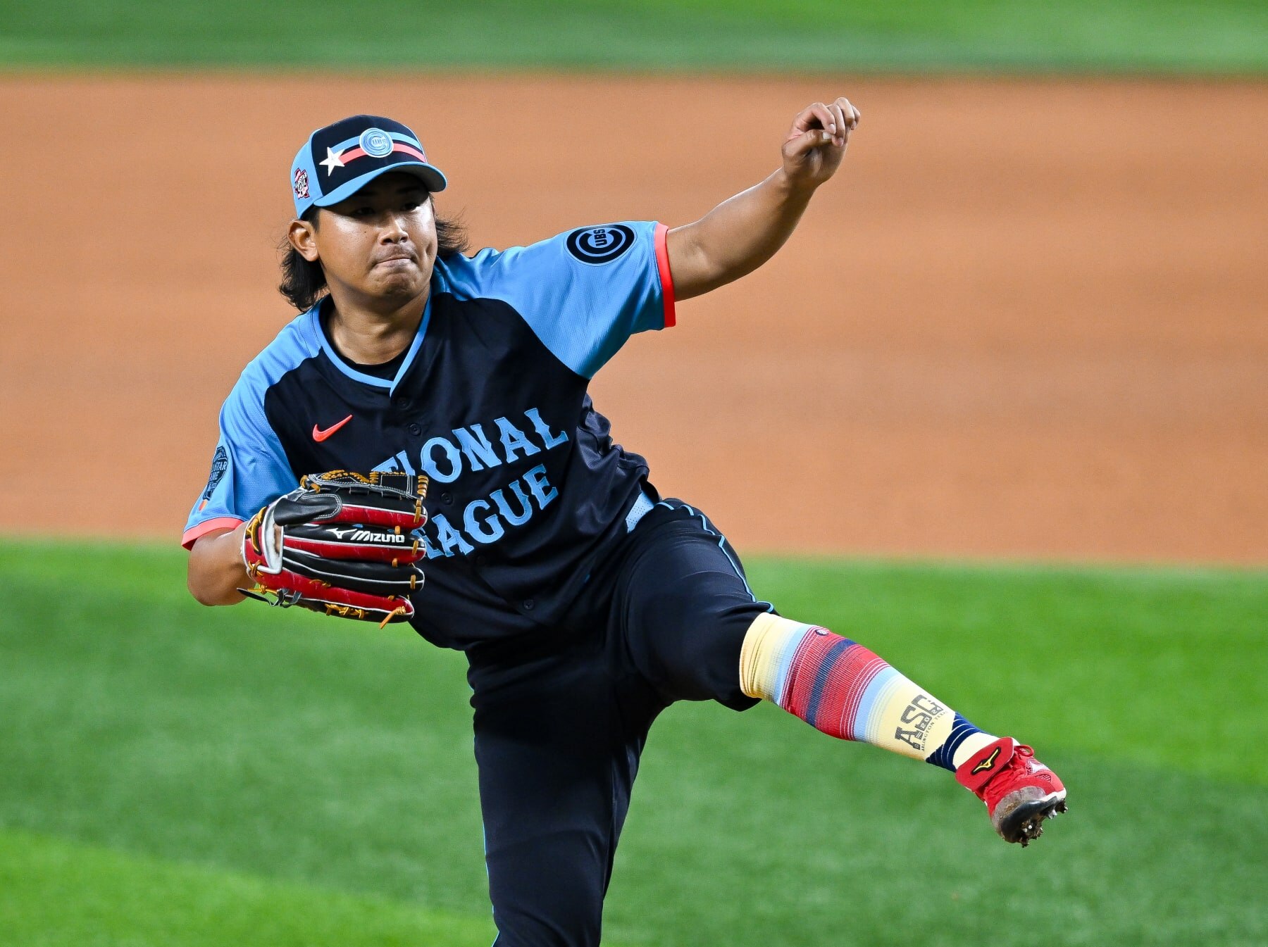 ARLINGTON, TEXAS - JULY 16: Shota Imanaga #18 of the Chicago Cubs pitches in the bottom of the fourth inning during the 94th MLB All-Star Game presented by Mastercard at Globe Life Field on July 16, 2024 in Arlington, Texas. (Photo by Gene Wang/Getty Images)