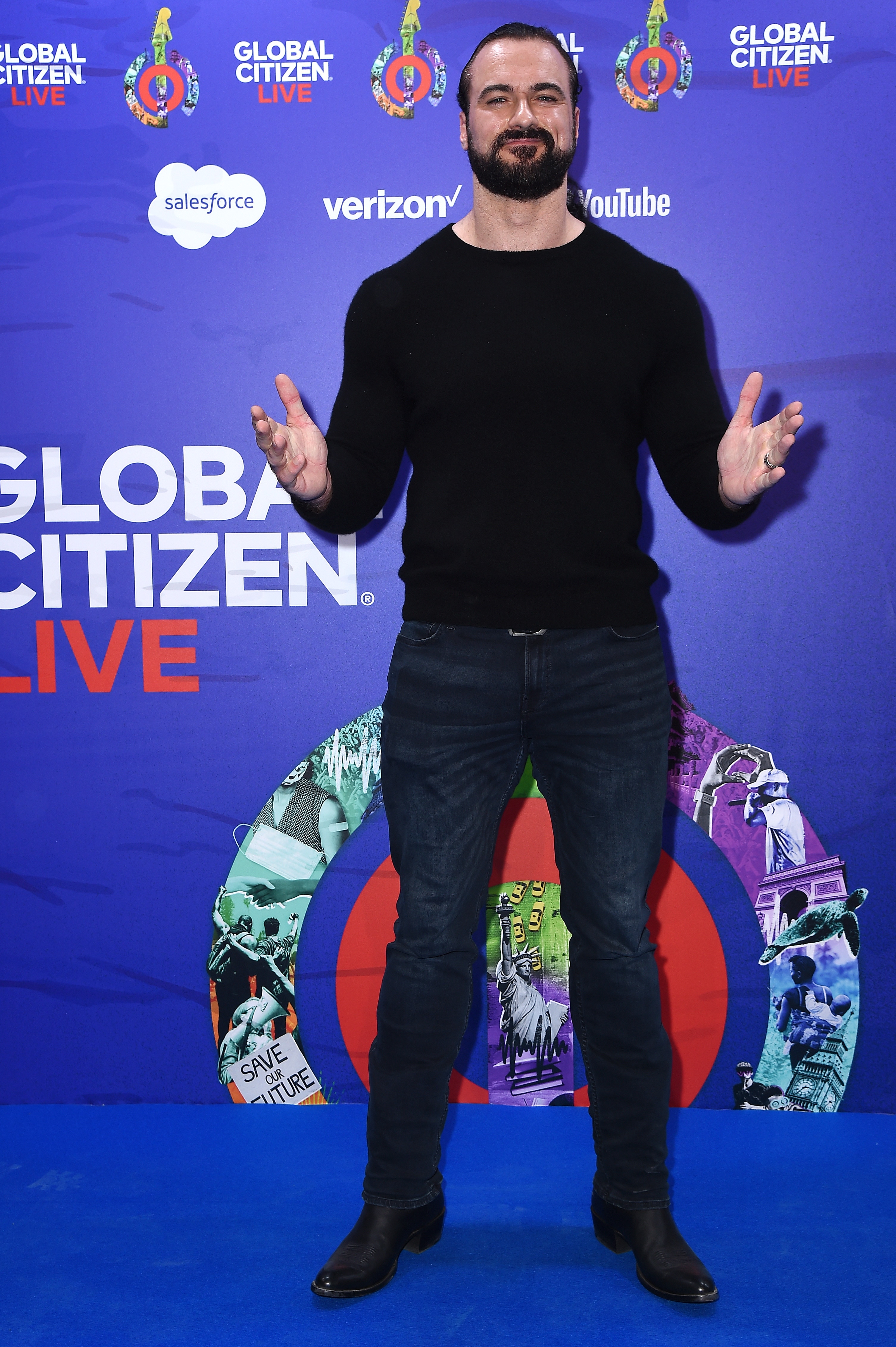 PARIS, FRANCE - SEPTEMBER 25: Drew McIntyre attends the Global Citizen Live on September 25, 2021 in Paris, France. (Photo by Dominique Charriau/Getty Images For Global Citizen)
