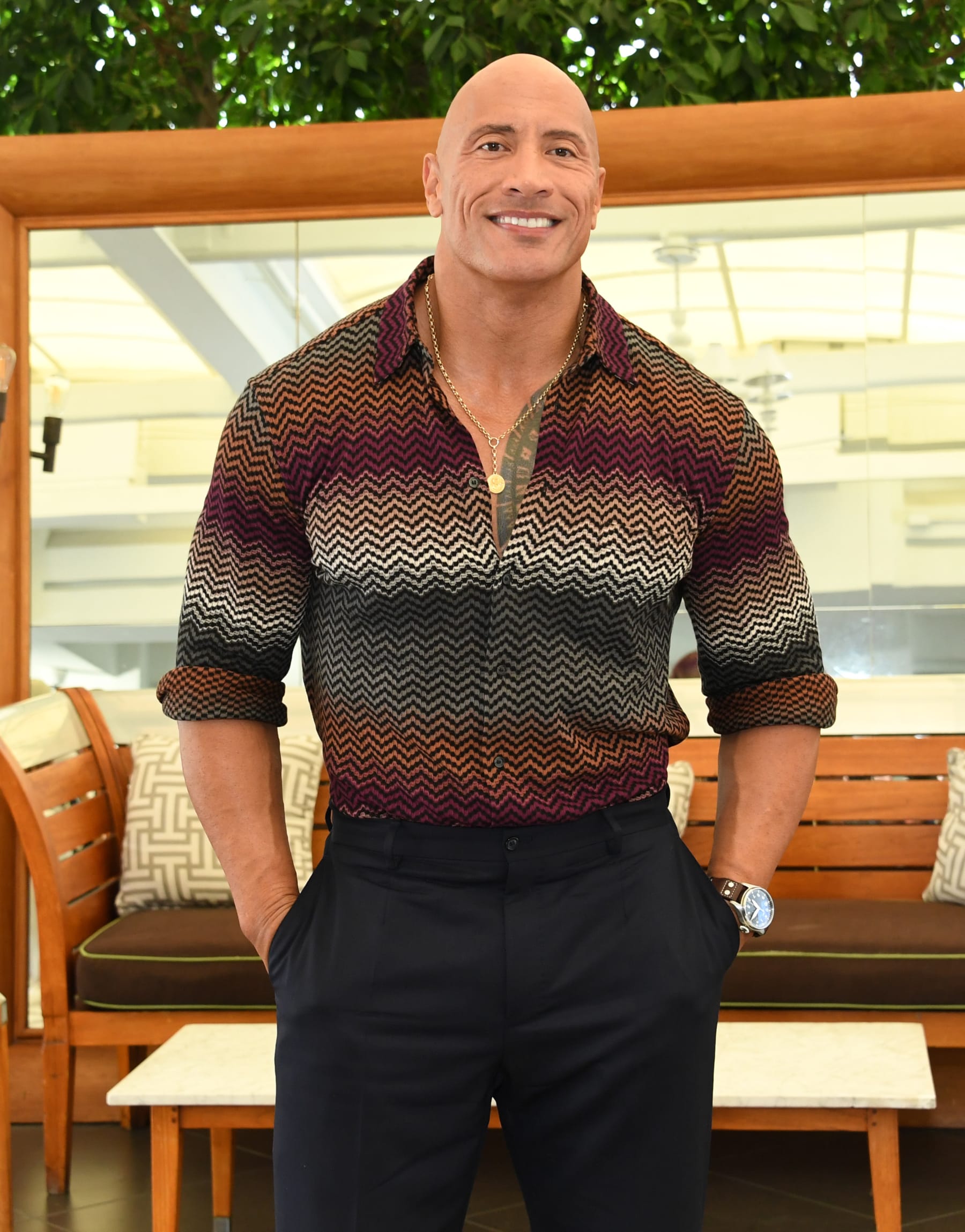 LOS ANGELES, CALIFORNIA - OCTOBER 06: Dwayne Johnson attends Warner Bros. "Black Adam" Photo Call at SLS Hotel, a Luxury Collection Hotel, Beverly Hills on October 06, 2022 in Los Angeles, California. (Photo by Jon Kopaloff/FilmMagic)