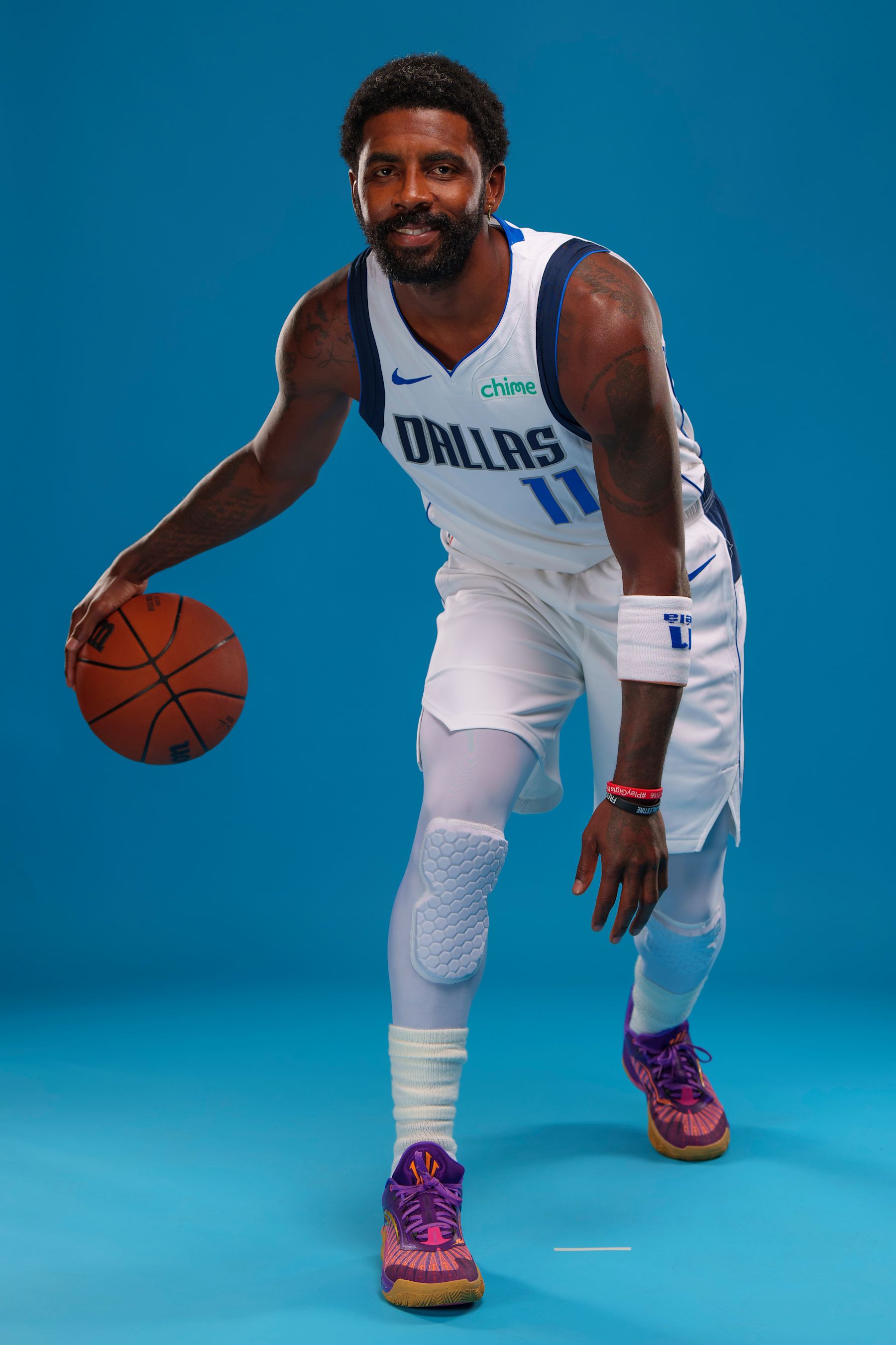 DALLAS, TEXAS - SEPTEMBER 30: Kyrie Irving #11 of the Dallas Mavericks poses for a portrait during the Dallas Mavericks Media Day at Mavericks Training Center on September 30, 2024 in Dallas, Texas. NOTE TO USER: User expressly acknowledges and agrees that, by downloading and or using this photograph, User is consenting to the terms and conditions of the Getty Images License Agreement. (Photo by Sam Hodde/Getty Images)