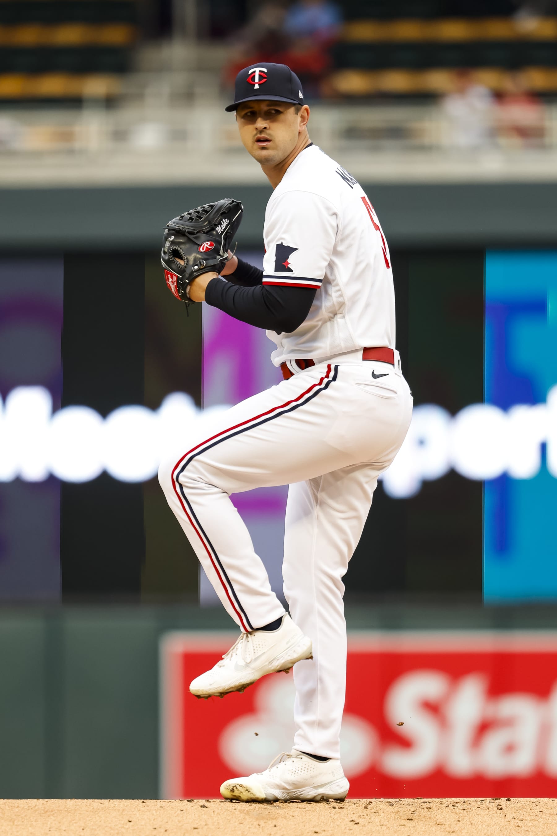 MINNEAPOLIS, MN - APRIL 27: Tyler Mahle #51 of the Minnesota Twins delivers a pitch against the Kansas City Royals in the first inning at Target Field on April 27, 2023 in Minneapolis, Minnesota. (Photo by David Berding/Getty Images)