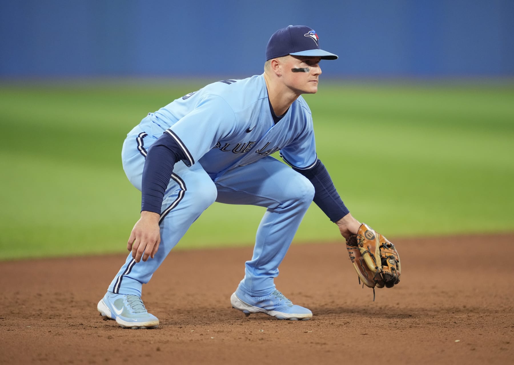 TORONTO, ON - SEPTEMBER 18: Matt Chapman #26 of the Toronto Blue Jays takes fielding position against the Baltimore Orioles in the fifth inning during their MLB game at the Rogers Centre on September 18, 2022 in Toronto, Ontario, Canada. (Photo by Mark Blinch/Getty Images)