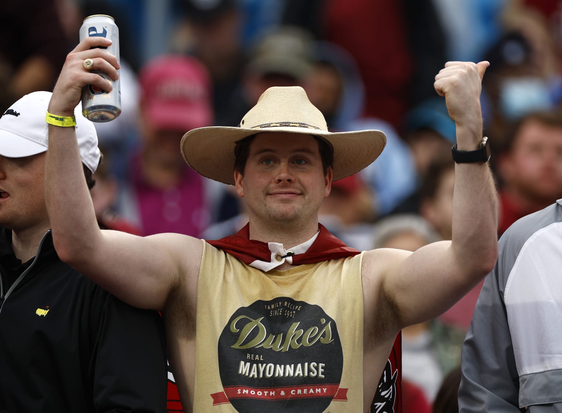CHARLOTTE, NORTH CAROLINA - DECEMBER 30: A fan looks on and cheers during the second half of the Duke's Mayo Bowl between the South Carolina Gamecocks and the North Carolina Tar Heels at Bank of America Stadium on December 30, 2021 in Charlotte, North Carolina. (Photo by Jared C. Tilton/Getty Images)