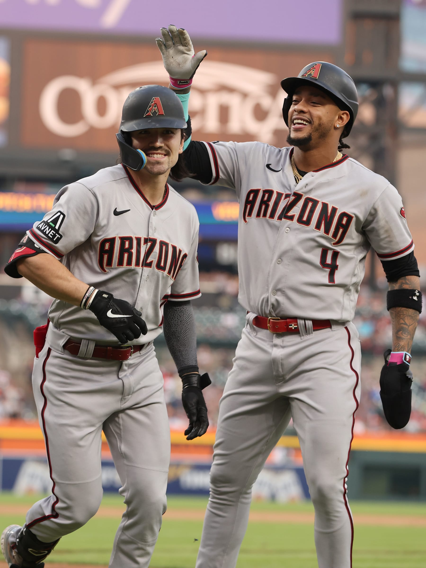 Arizona's Corbin Carroll (L) and Ketel Marte (R)