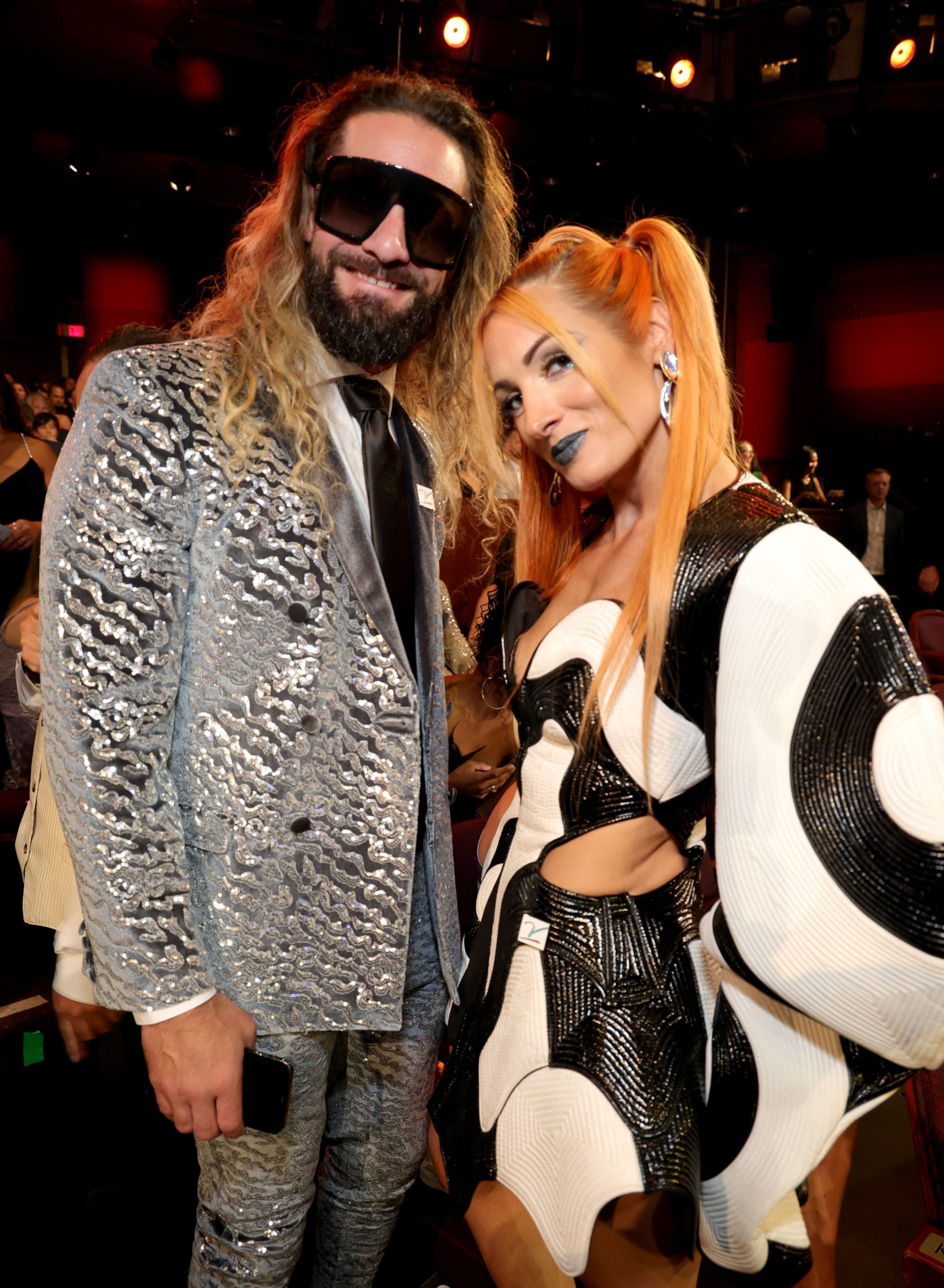 HOLLYWOOD, CALIFORNIA - JULY 12: (L-R) Seth Rollins and Becky Lynch attend The 2023 ESPY Awards at Dolby Theatre on July 12, 2023 in Hollywood, California. (Photo by Kevin Mazur/Getty Images)