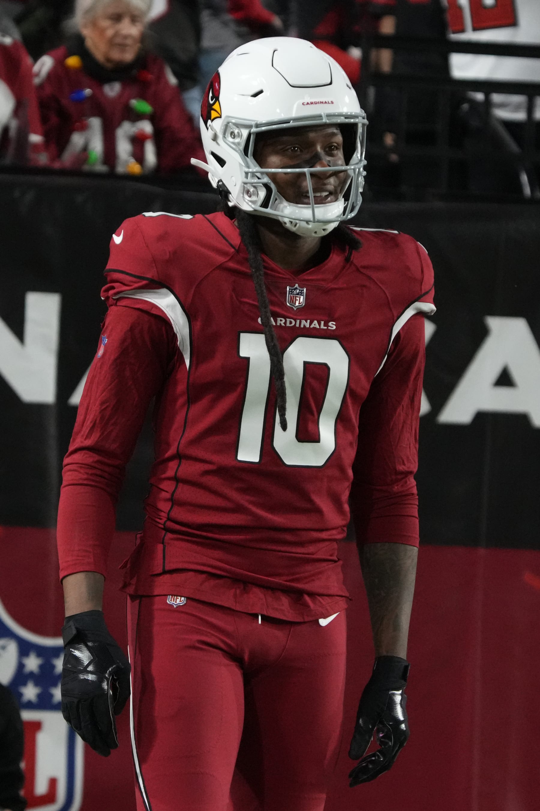 Arizona Cardinals wide receiver DeAndre Hopkins (10) during the second half of an NFL football game against the Tampa Bay Buccaneers, Sunday, Dec. 25, 2022, in Glendale, Ariz. (AP Photo/Rick Scuteri)
