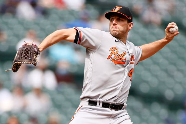SEATTLE, WASHINGTON - MAY 05: John Means #47 of the Baltimore Orioles pitches during the first inning against the Seattle Mariners at T-Mobile Park on May 05, 2021 in Seattle, Washington. (Photo by Steph Chambers/Getty Images)