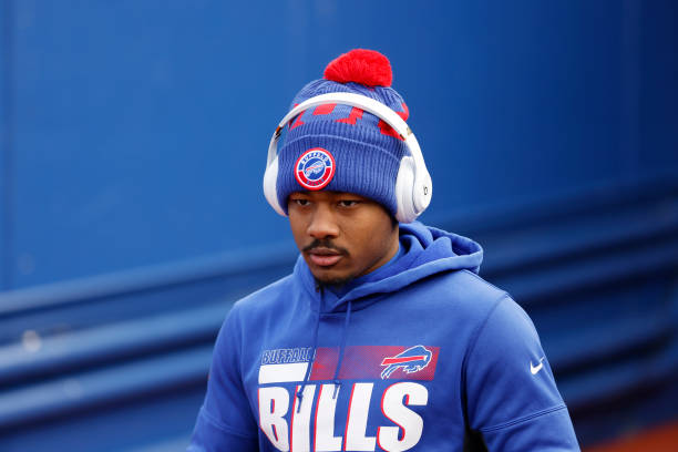 ORCHARD PARK, NEW YORK - JANUARY 09: Stefon Diggs #14 of the Buffalo Bills walks to the field prior to an AFC Wild Card playoff game against the Indianapolis Colts at Bills Stadium on January 09, 2021 in Orchard Park, New York. (Photo by Bryan Bennett/Getty Images)