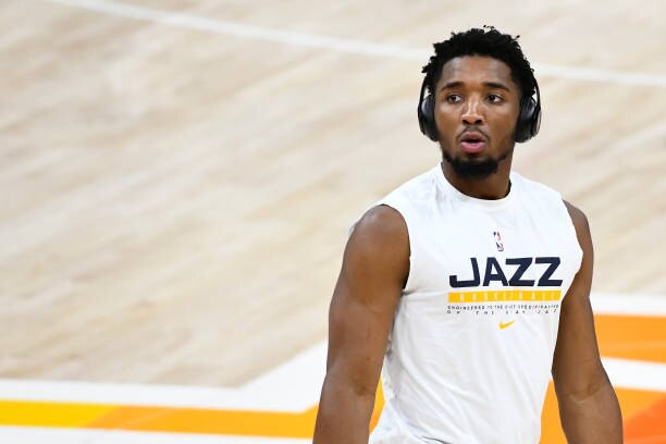 SALT LAKE CITY, UTAH - MARCH 29: Donovan Mitchell #45 of the Utah Jazz warms up before a game against the Cleveland Cavaliers at Vivint Smart Home Arena on March 29, 2021 in Salt Lake City, Utah. NOTE TO USER: User expressly acknowledges and agrees that, by downloading and/or using this photograph, user is consenting to the terms and conditions of the Getty Images License Agreement. (Photo by Alex Goodlett/Getty Images)