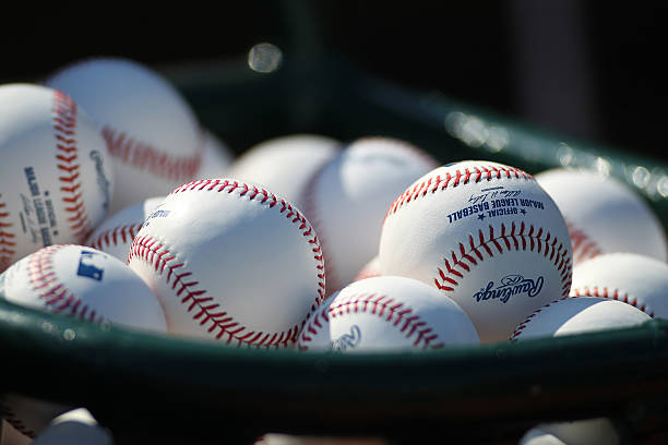 CLEVELAND, OH - APRIL 19:  A detailed shot of a bucket of baseballs before the game between the Cleveland Indians and the Toronto Blue Jays at Progressive Field on Saturday, April 19, 2014 in Cleveland, Ohio. The Blue Jays defeated the Indians 5-0.  (Photo by John Grieshop/MLB via Getty Images) 