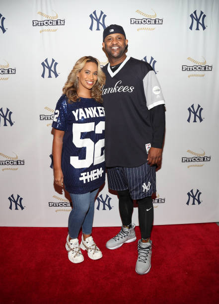 NEW YORK, NY - MAY 16:  (L-R) Amber Sabathia and CC Sabathia attend CC Sabathia Celebrity Softball Game at Yankee Stadium on May 16, 2019 in New York City.  (Photo by Cassidy Sparrow/Getty Images)