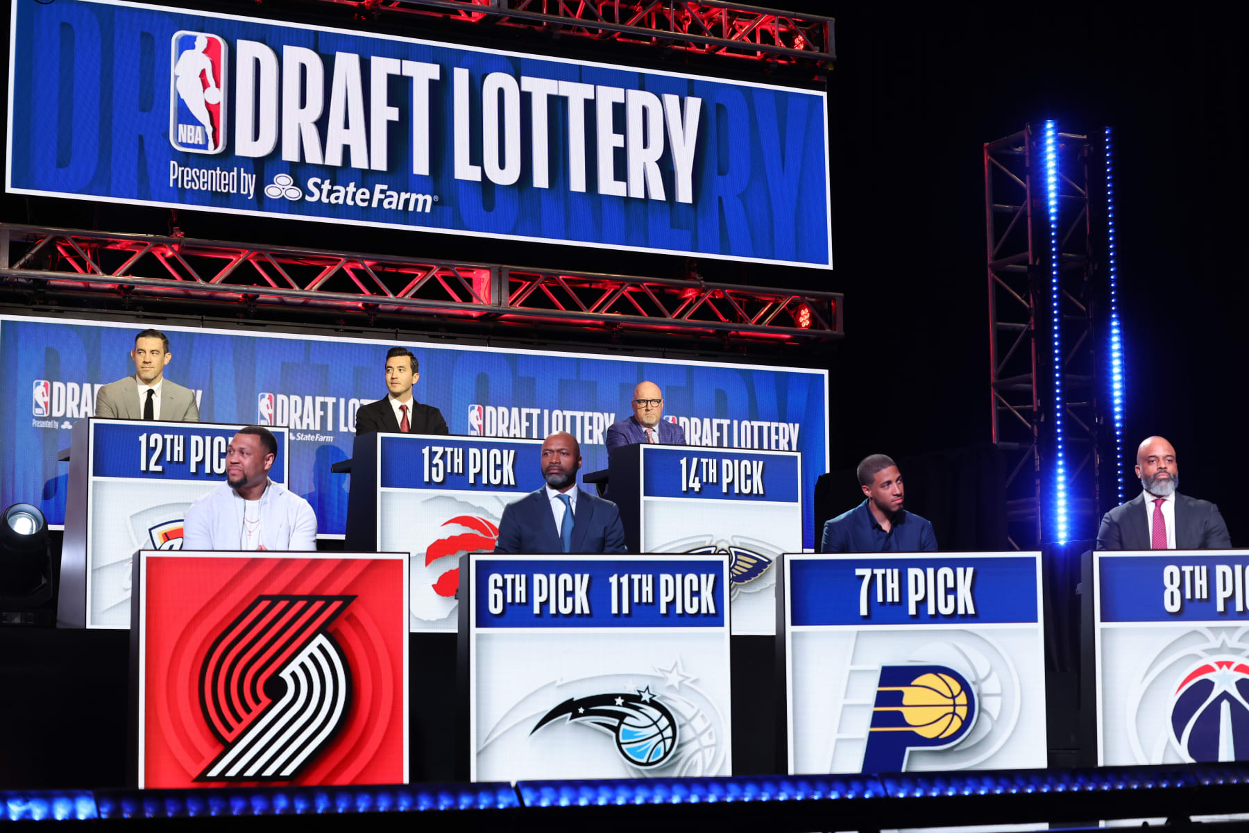 CHICAGO,IL - MAY 16: Team representatives await Pick selection during the 2023 NBA Draft Lottery at McCormick Place on May 16, 2023 in Chicago, Illinois. NOTE TO USER: User expressly acknowledges and agrees that, by downloading and or using this photograph, user is consenting to the terms and conditions of the Getty Images License Agreement. Mandatory Copyright Notice: Copyright 2023 NBAE (Photo by Jeff Haynes/NBAE via Getty Images)