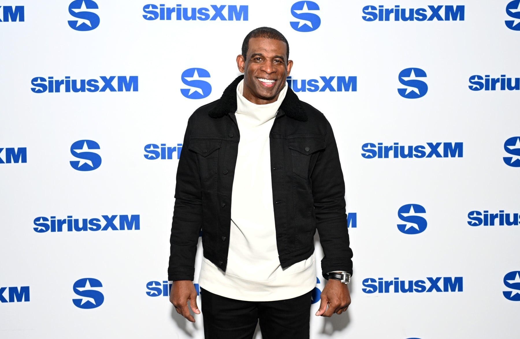NEW YORK, NEW YORK - MARCH 13: (EXCLUSIVE COVERAGE) American football coach Deion Sanders visits SiriusXM Studios on March 13, 2024 in New York City. (Photo by Slaven Vlasic/Getty Images)