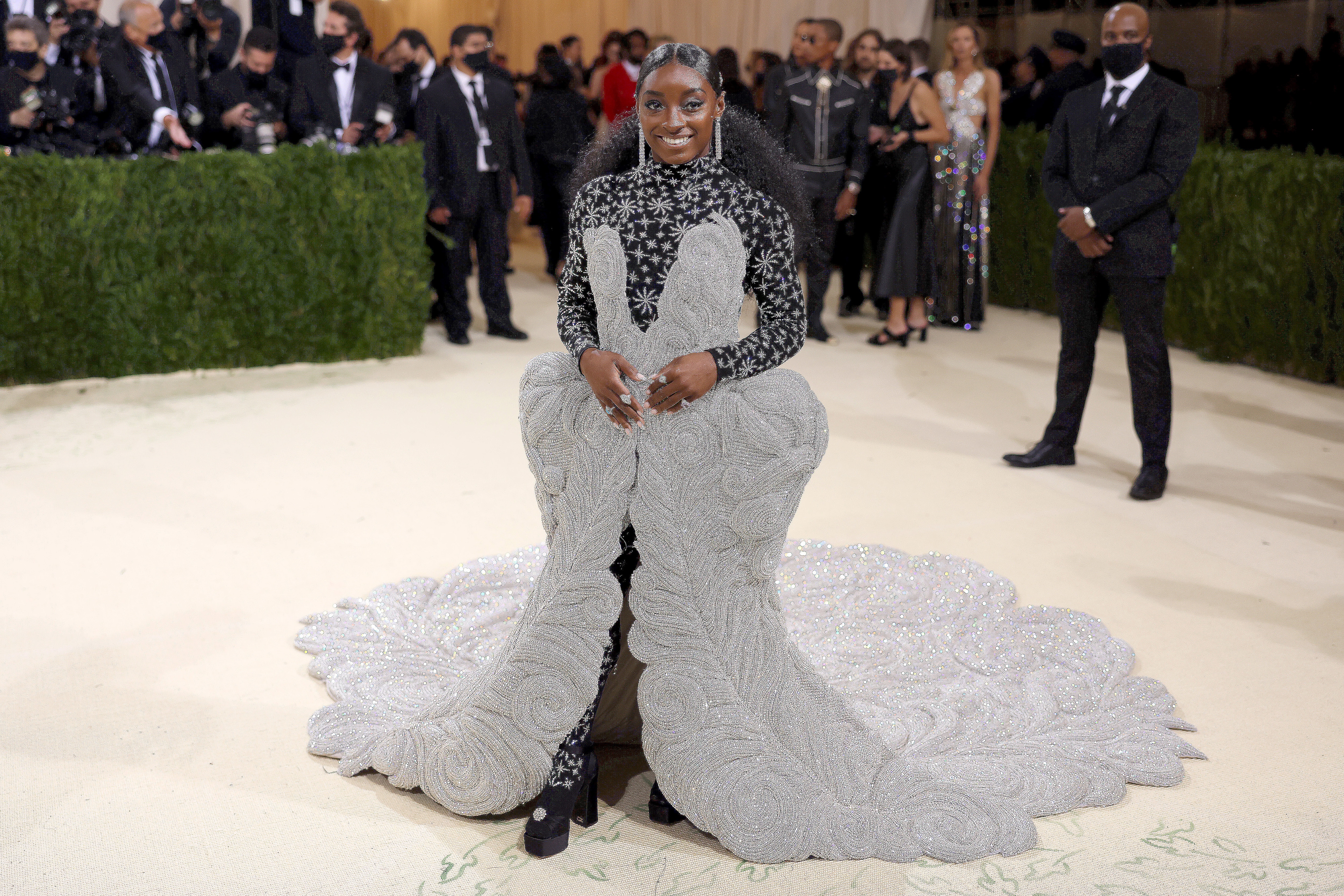 NEW YORK, NEW YORK - SEPTEMBER 13: Simone Biles attends The 2021 Met Gala Celebrating In America: A Lexicon Of Fashion at Metropolitan Museum of Art on September 13, 2021 in New York City. (Photo by John Shearer/WireImage)