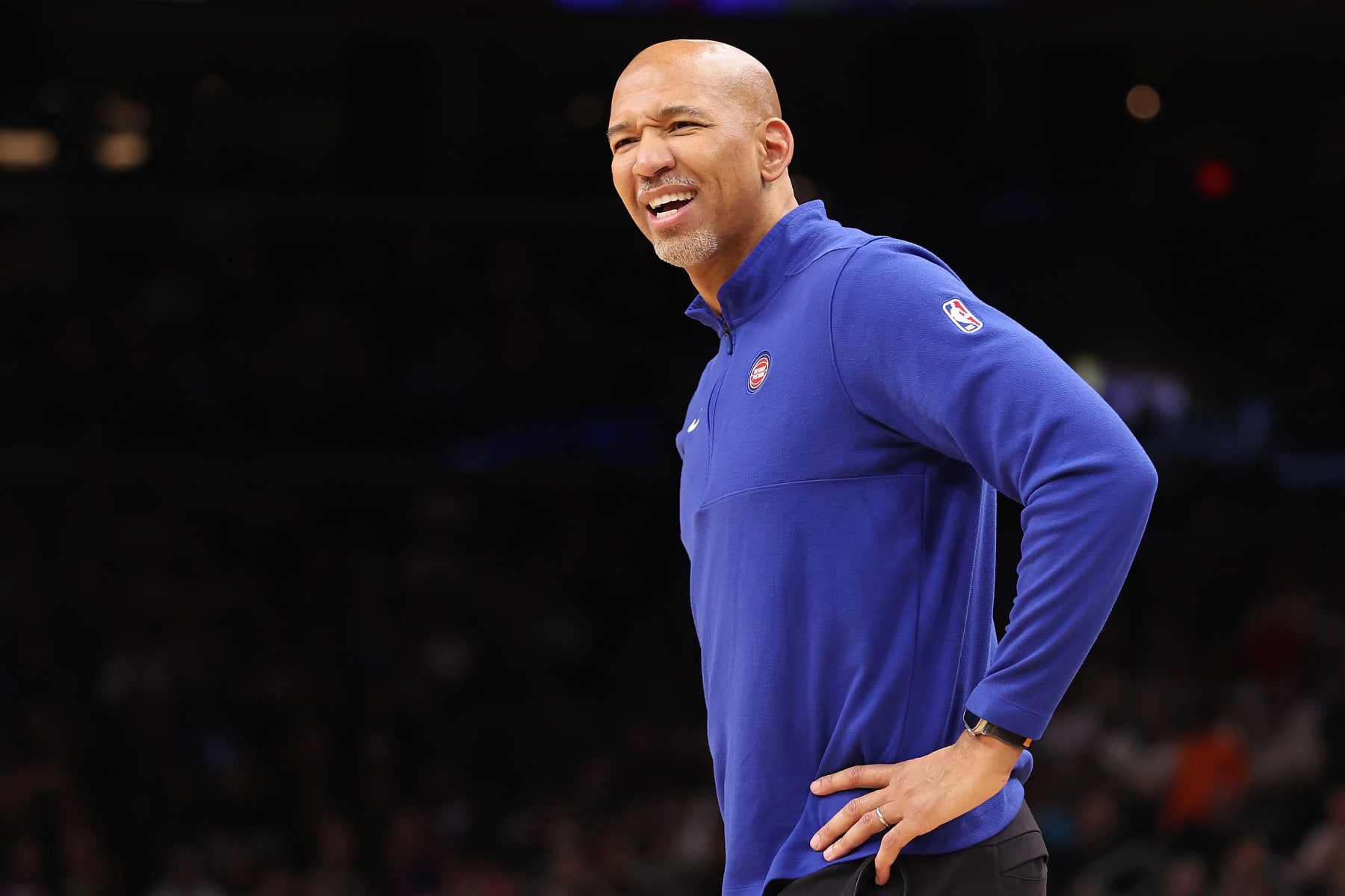 PHOENIX, ARIZONA - FEBRUARY 14:  Head coach Monty Williams of the Detroit Pistons reacts during the NBA game against the Phoenix Suns at Footprint Center on February 14, 2024 in Phoenix, Arizona. NOTE TO USER: User expressly acknowledges and agrees that, by downloading and or using this photograph, User is consenting to the terms and conditions of the Getty Images License Agreement.  (Photo by Christian Petersen/Getty Images)
