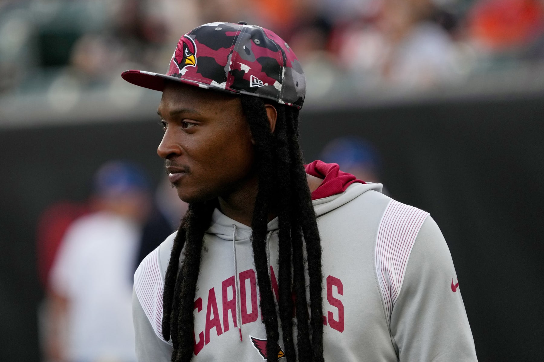 CINCINNATI, OHIO - AUGUST 12: DeAndre Hopkins #10 of the Arizona Cardinals walks across the field before a preseason game against the Cincinnati Bengals at Paycor Stadium on August 12, 2022 in Cincinnati, Ohio. (Photo by Dylan Buell/Getty Images)