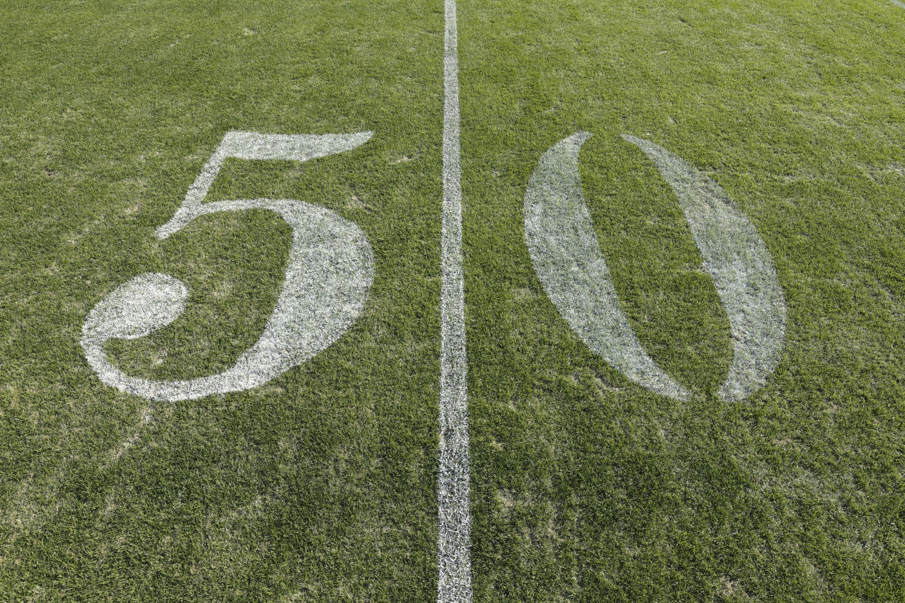 FRISCO, TX - JANUARY 08: The fifty yard line is seen on the field before the game between the South Dakota State Jackrabbits and the North Dakota State Bison in the Division I FCS Football Championship held at Toyota Stadium on January 8, 2023 in Frisco, Texas. (Photo by C. Morgan Engel/NCAA Photos via Getty Images)